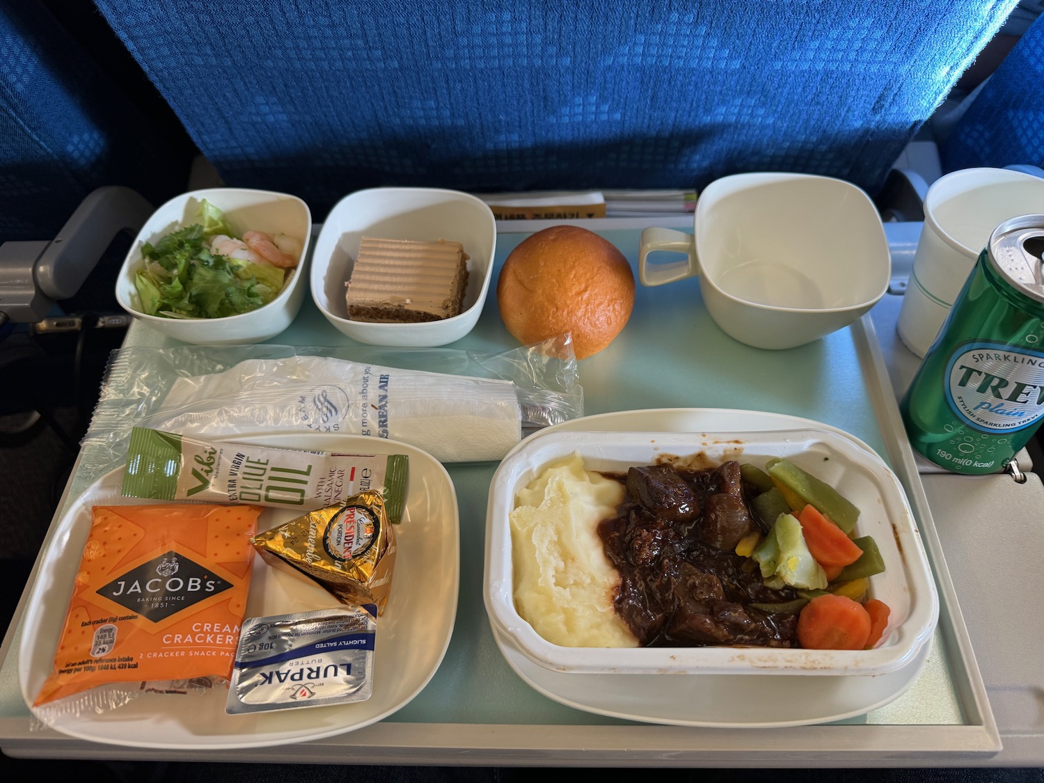 a tray with food on it