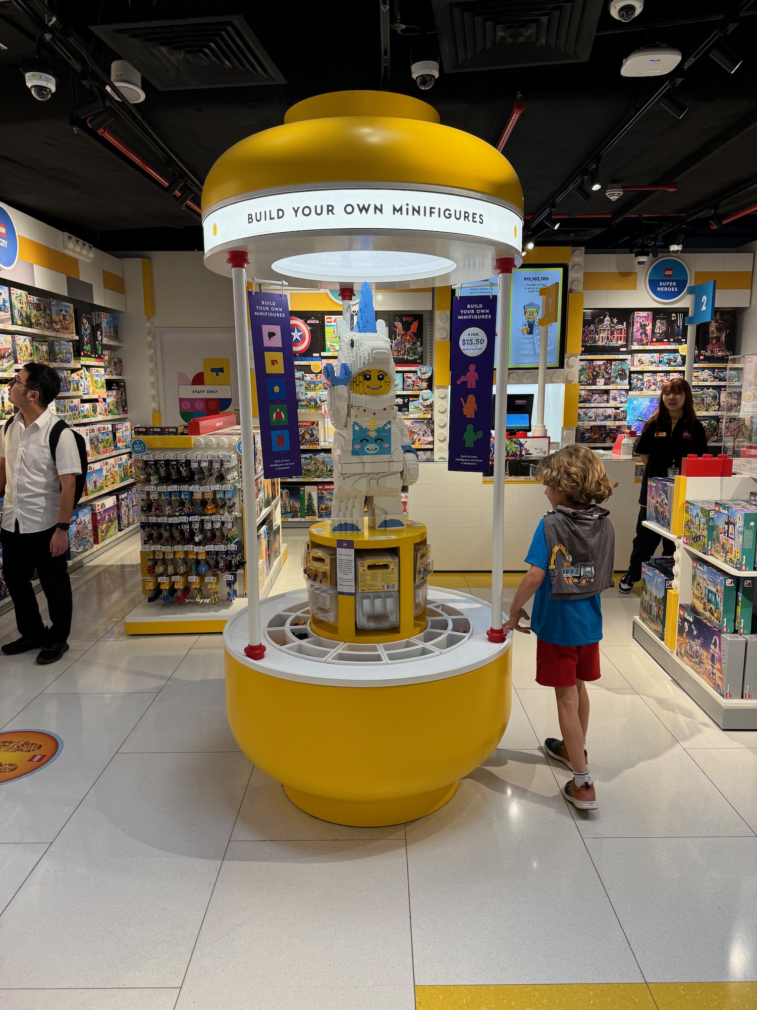 a toy store with a robot