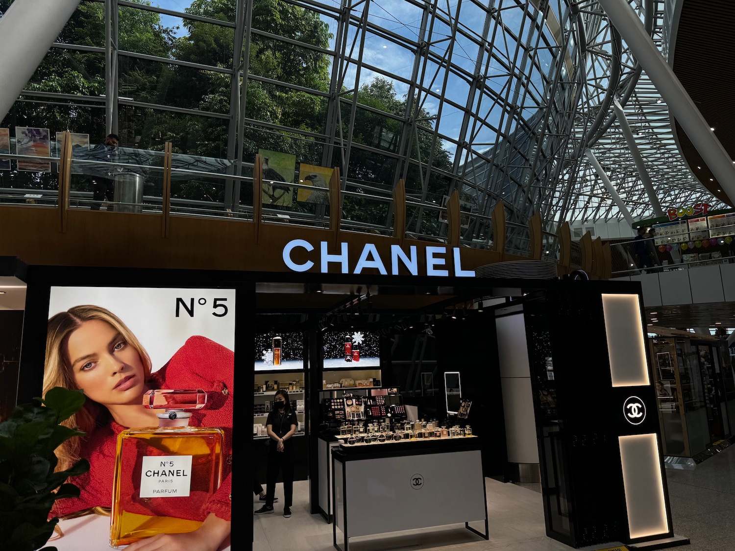 a store with a glass dome ceiling