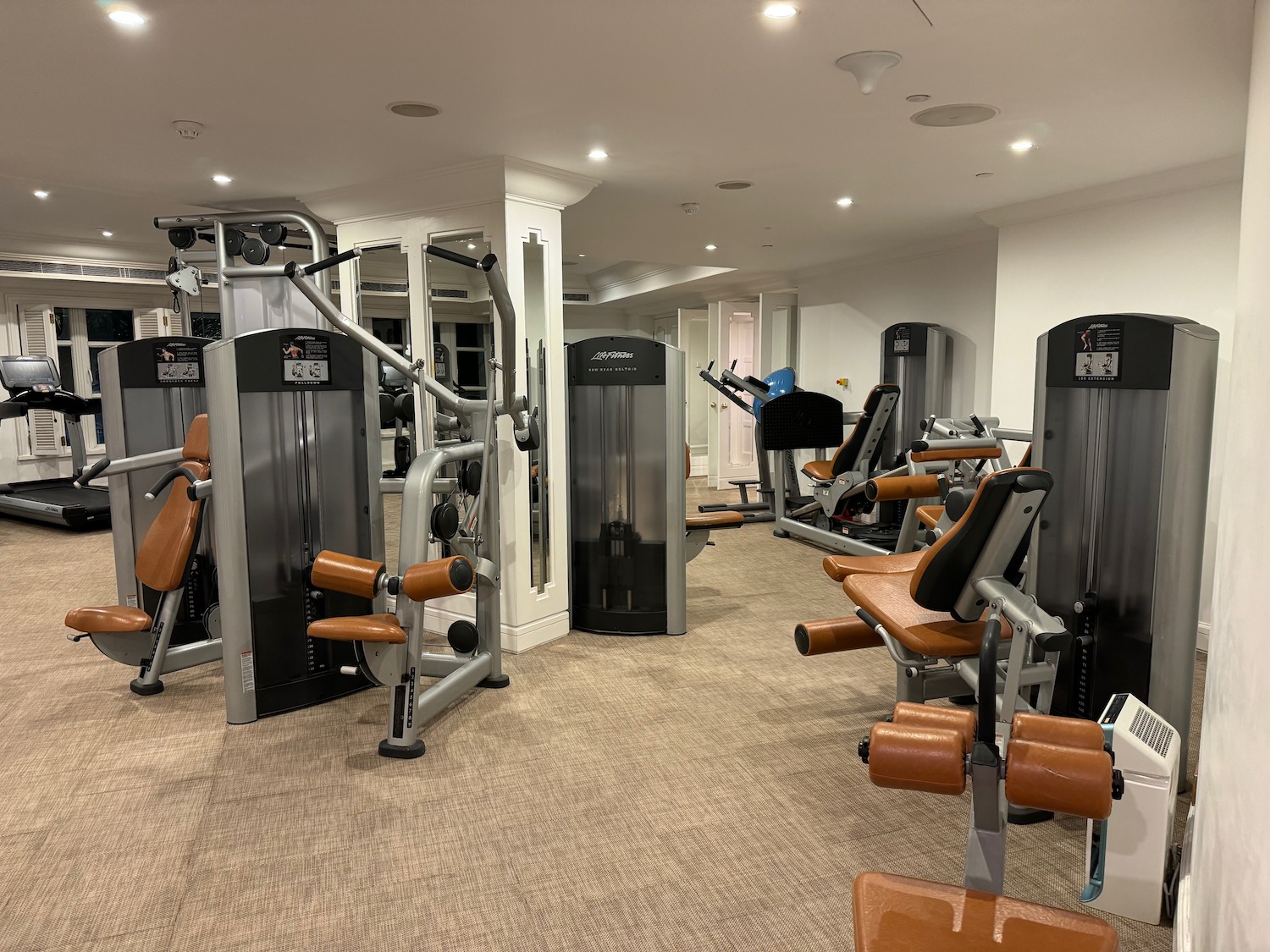 a gym with exercise equipment