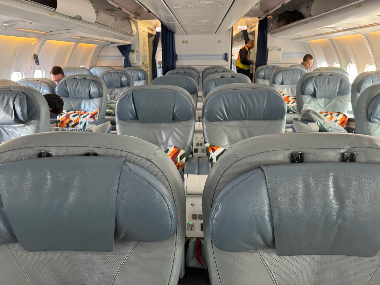 a plane with many seats