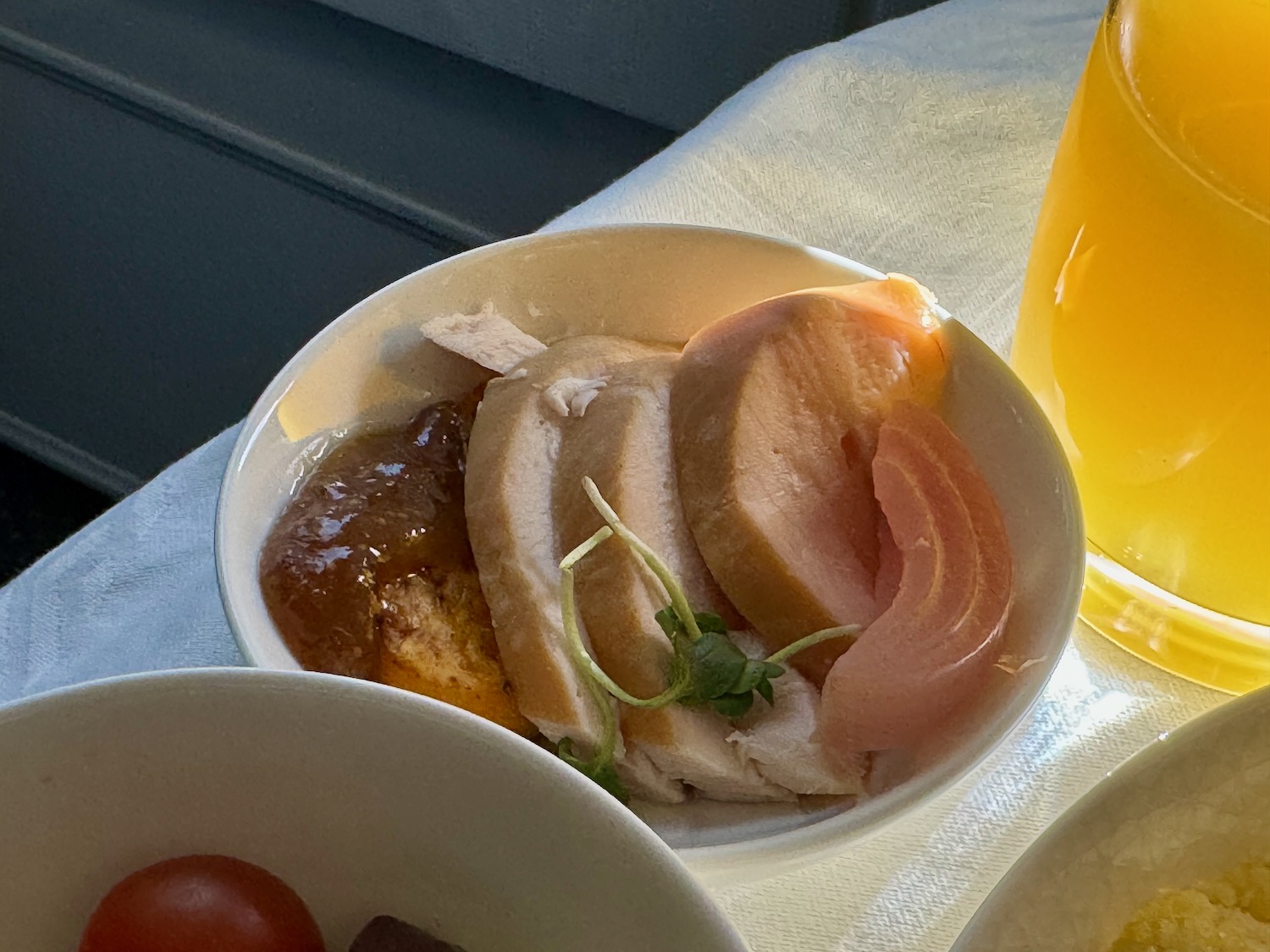 a bowl of food on a table