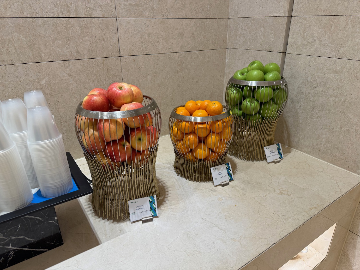 a group of fruit in baskets