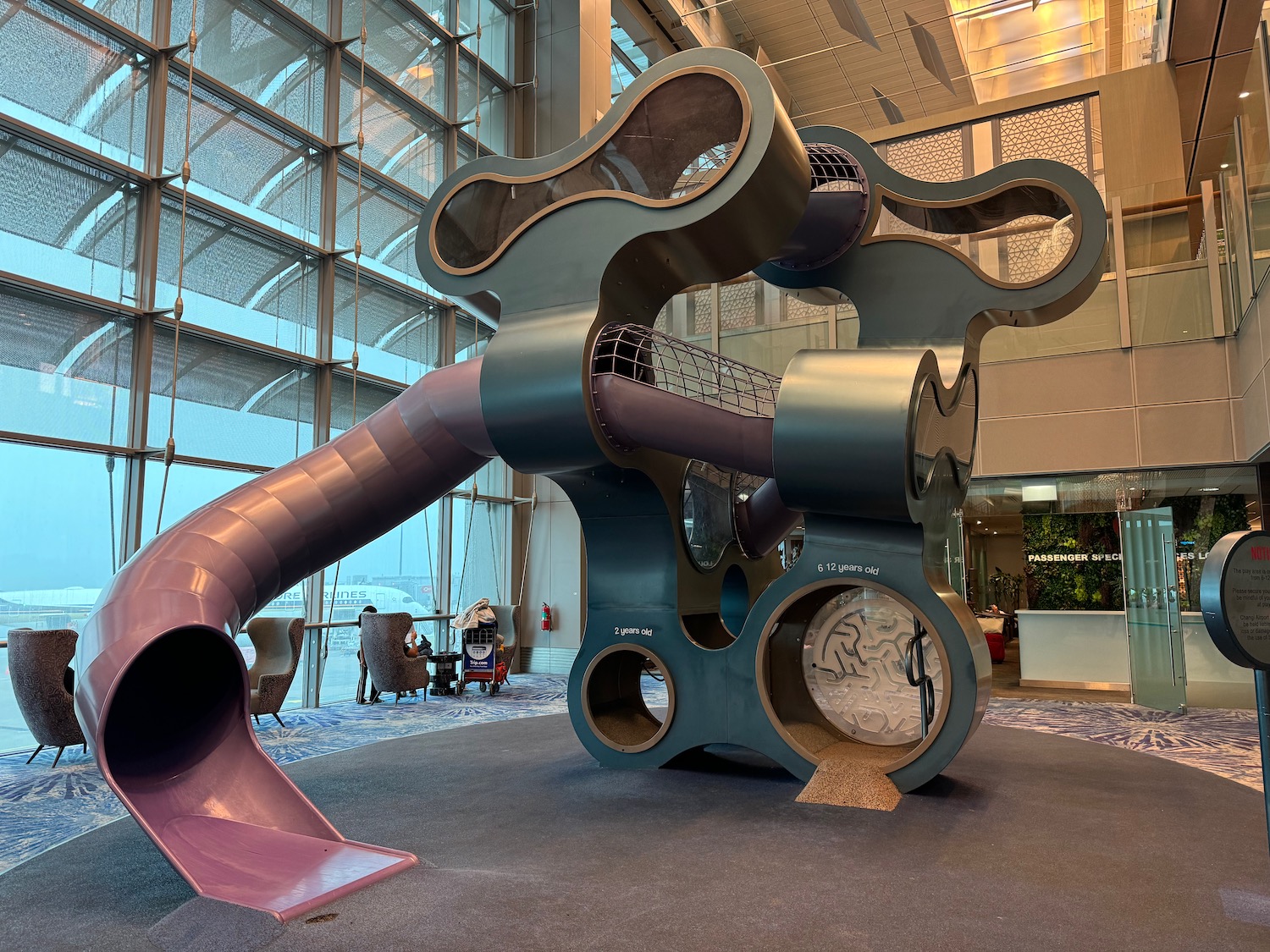 a large playground in a building