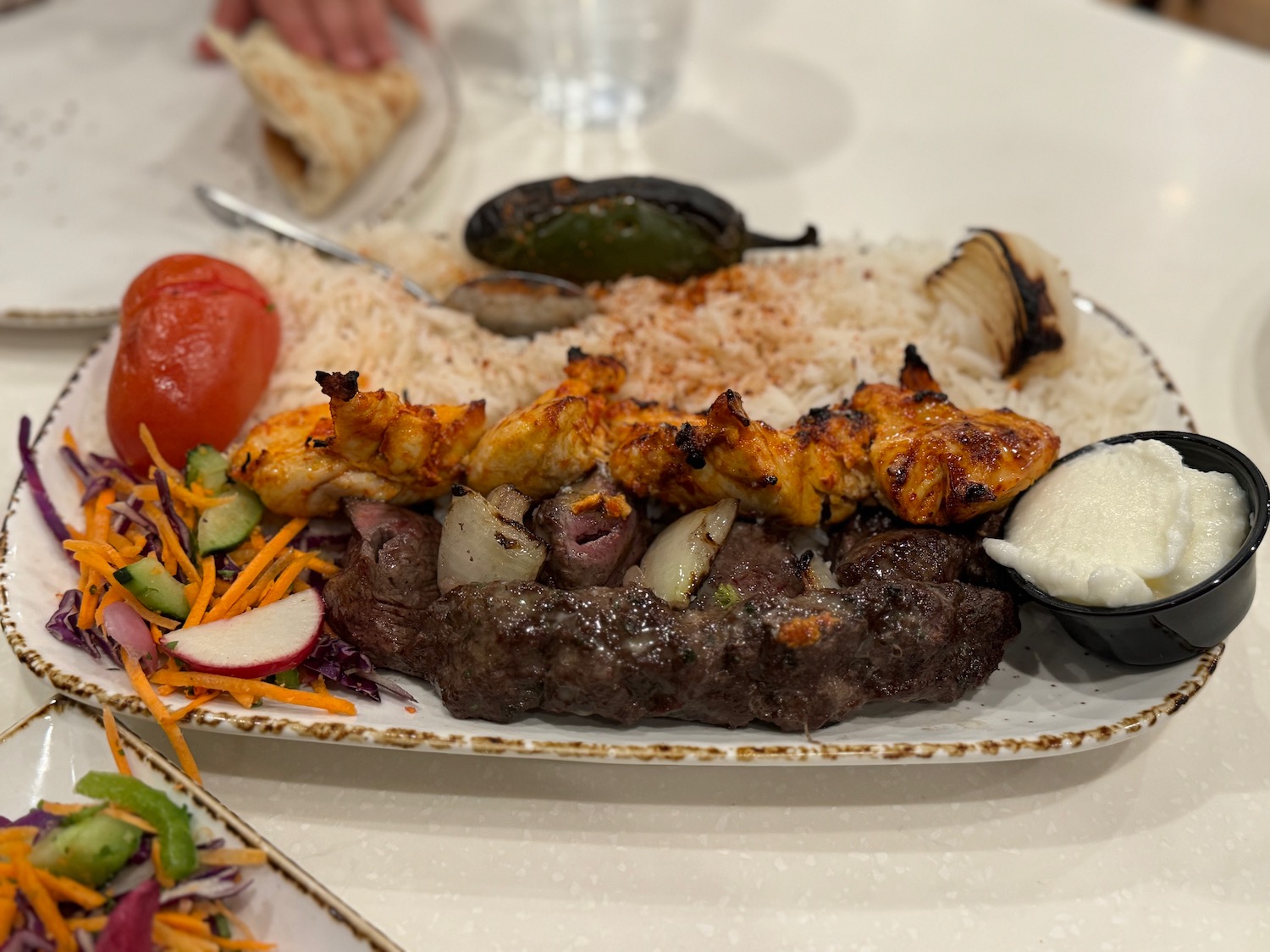 a plate of food on a table