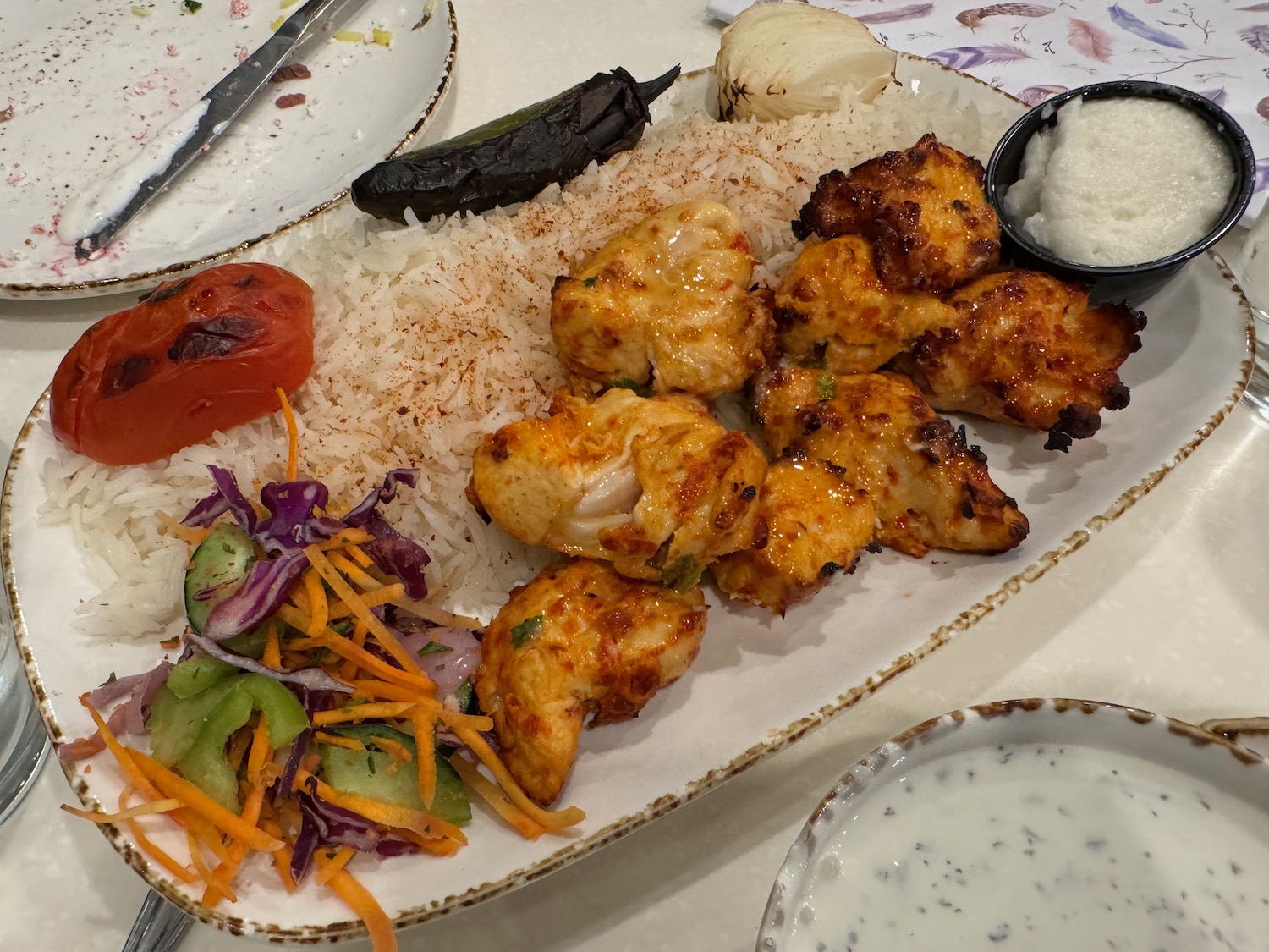 a plate of food on a table