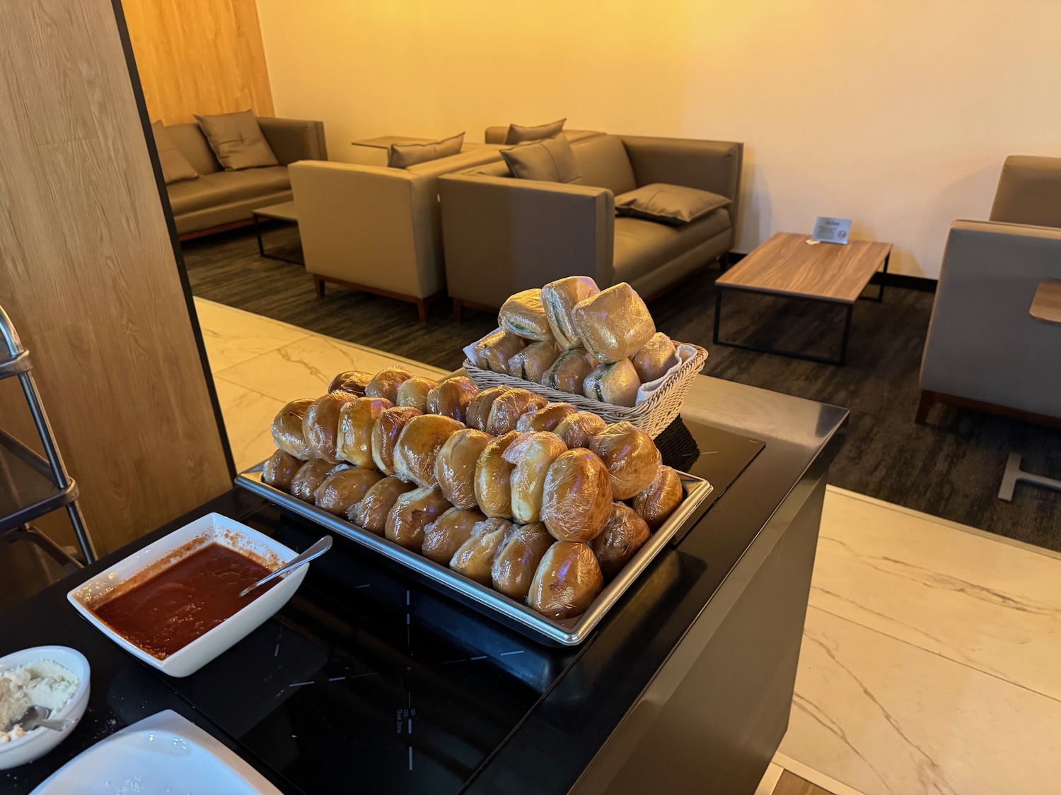 a trays of bread on a table