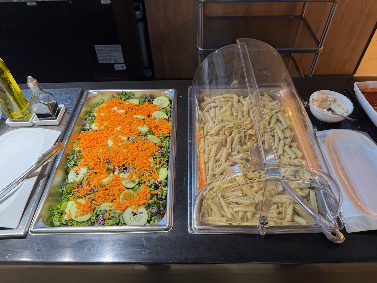 a trays of food on a table