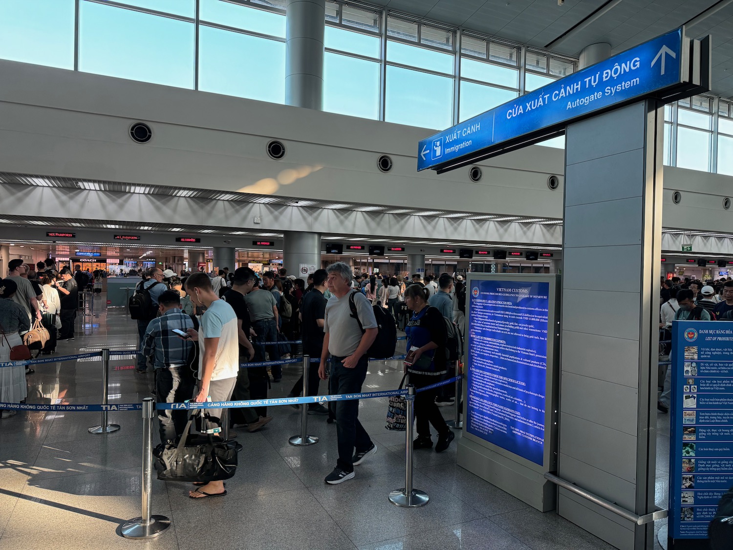 a group of people in a terminal