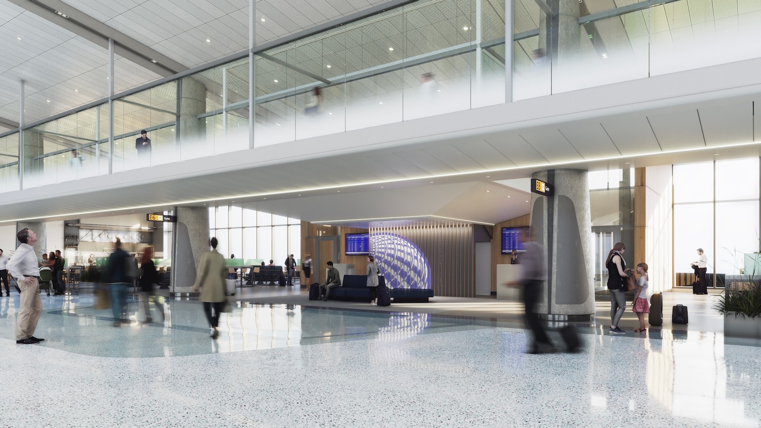 people walking in a large building