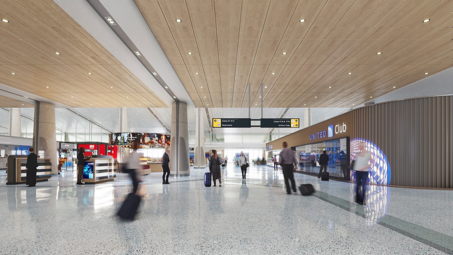 people walking in a airport