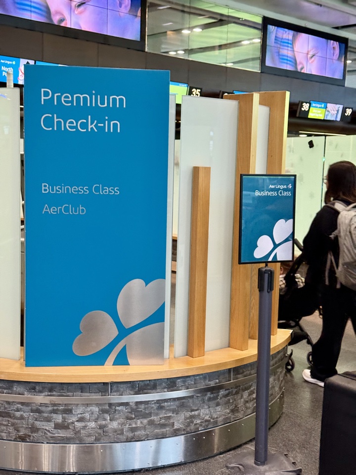 Aer Lingus business class premium checkin dublin