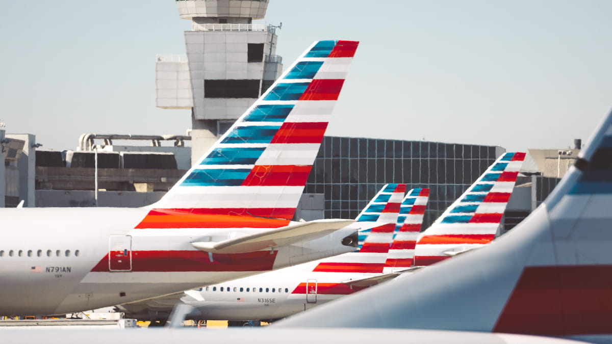 airplanes parked at an airport