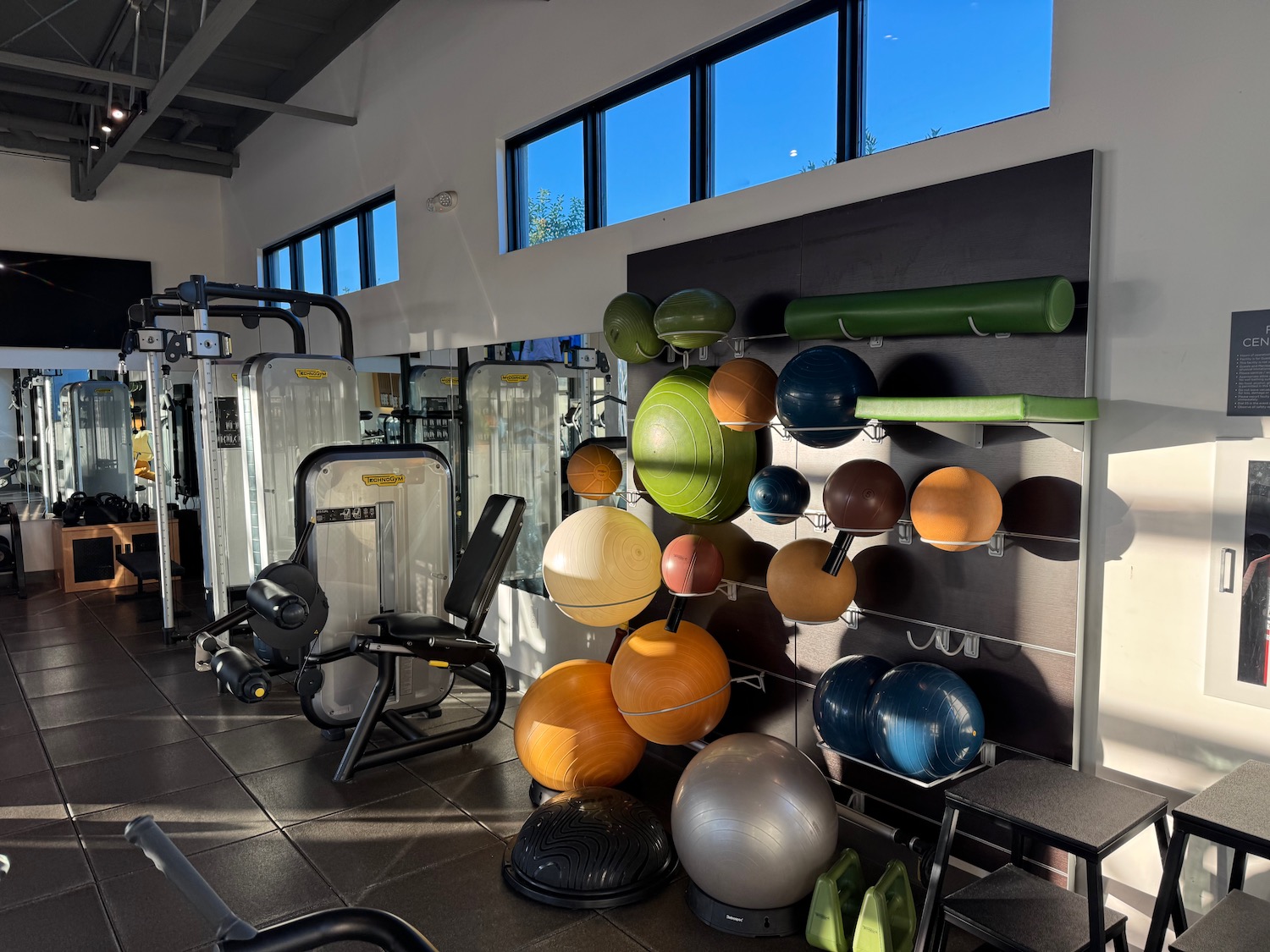 a gym with exercise equipment