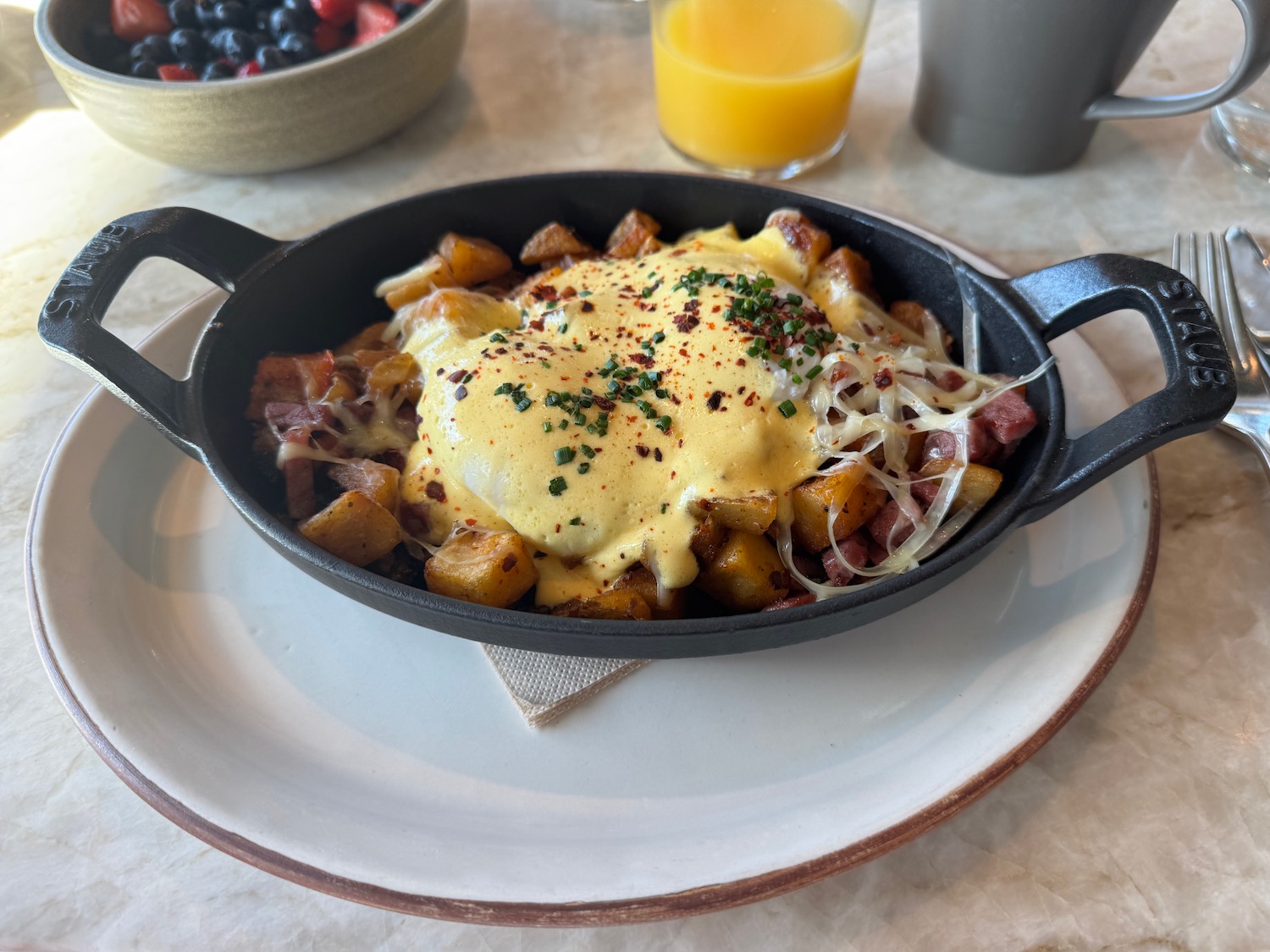 a pan of food on a plate