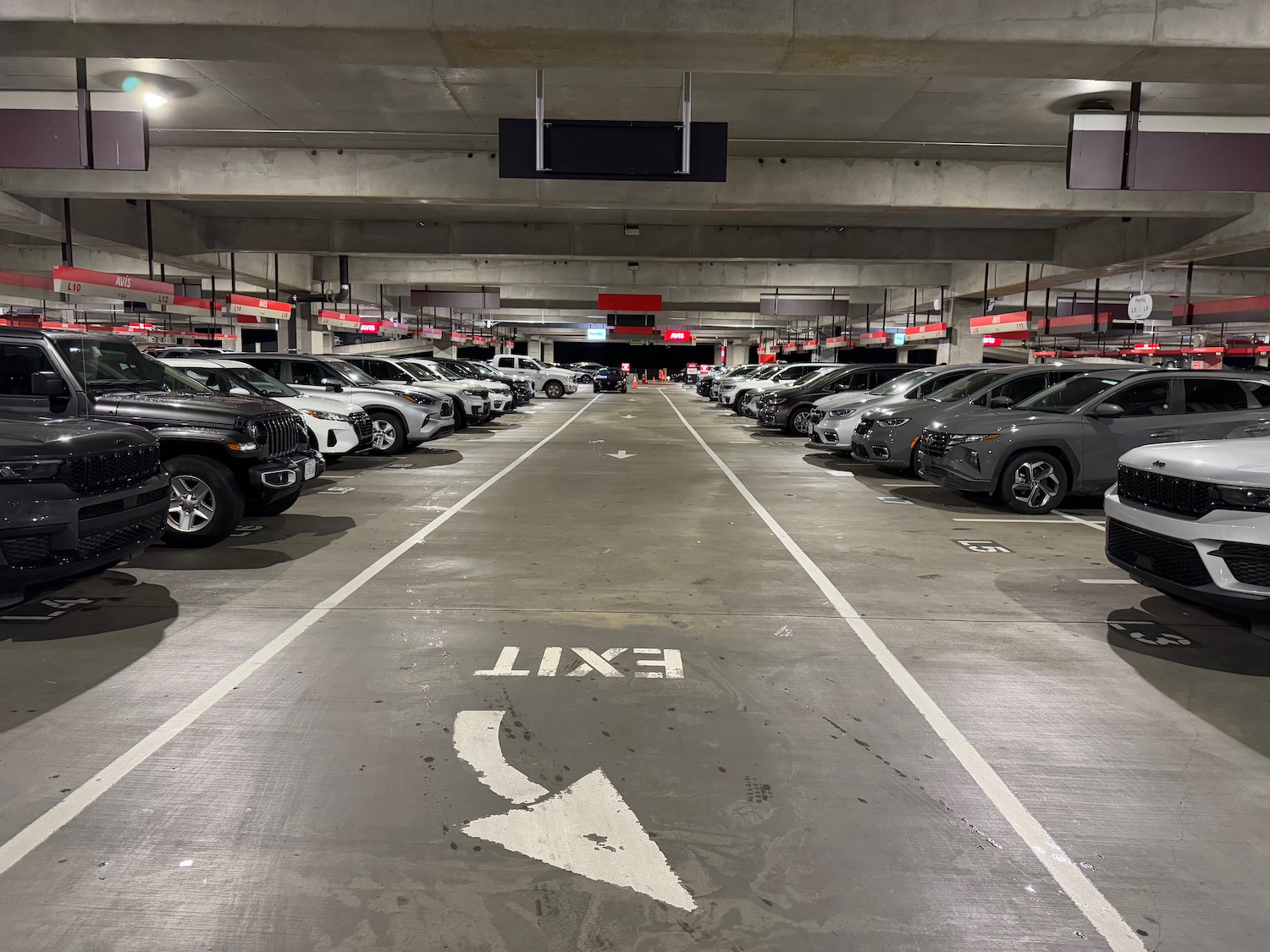 a parking garage with cars