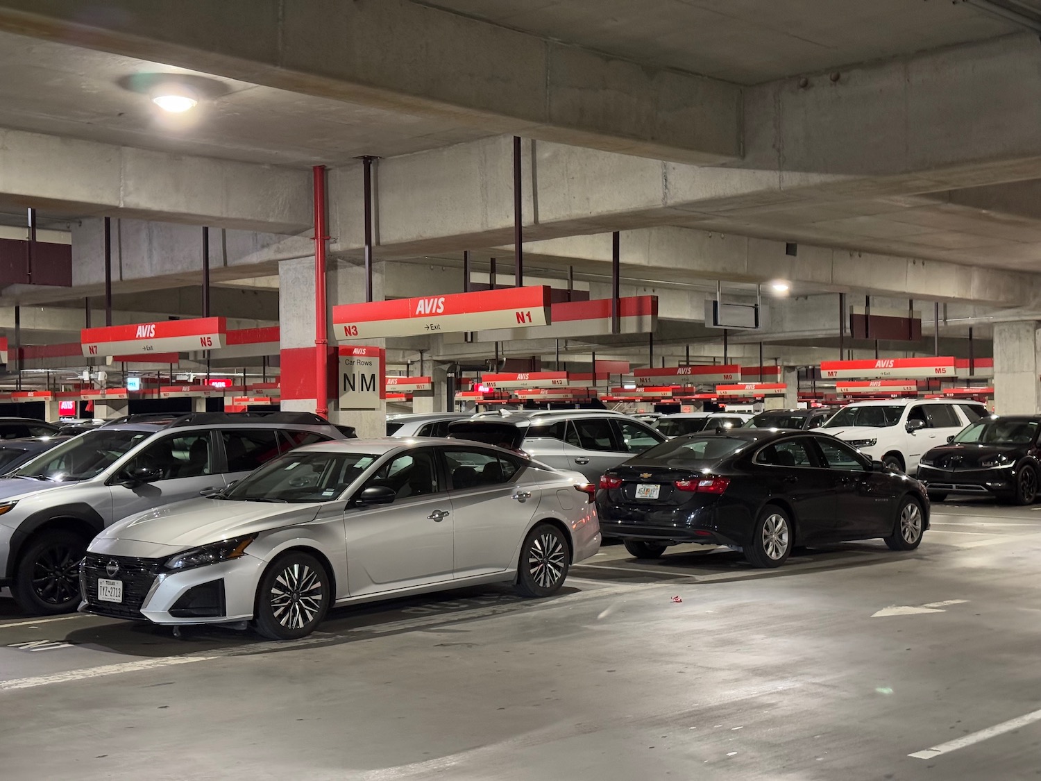 a parking garage with cars