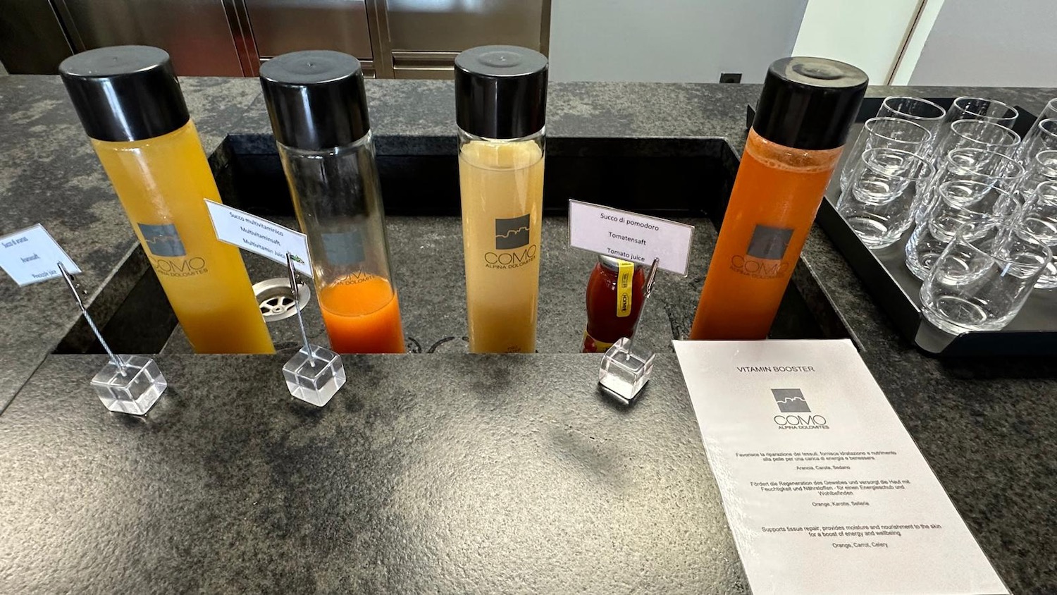 a group of bottles on a counter