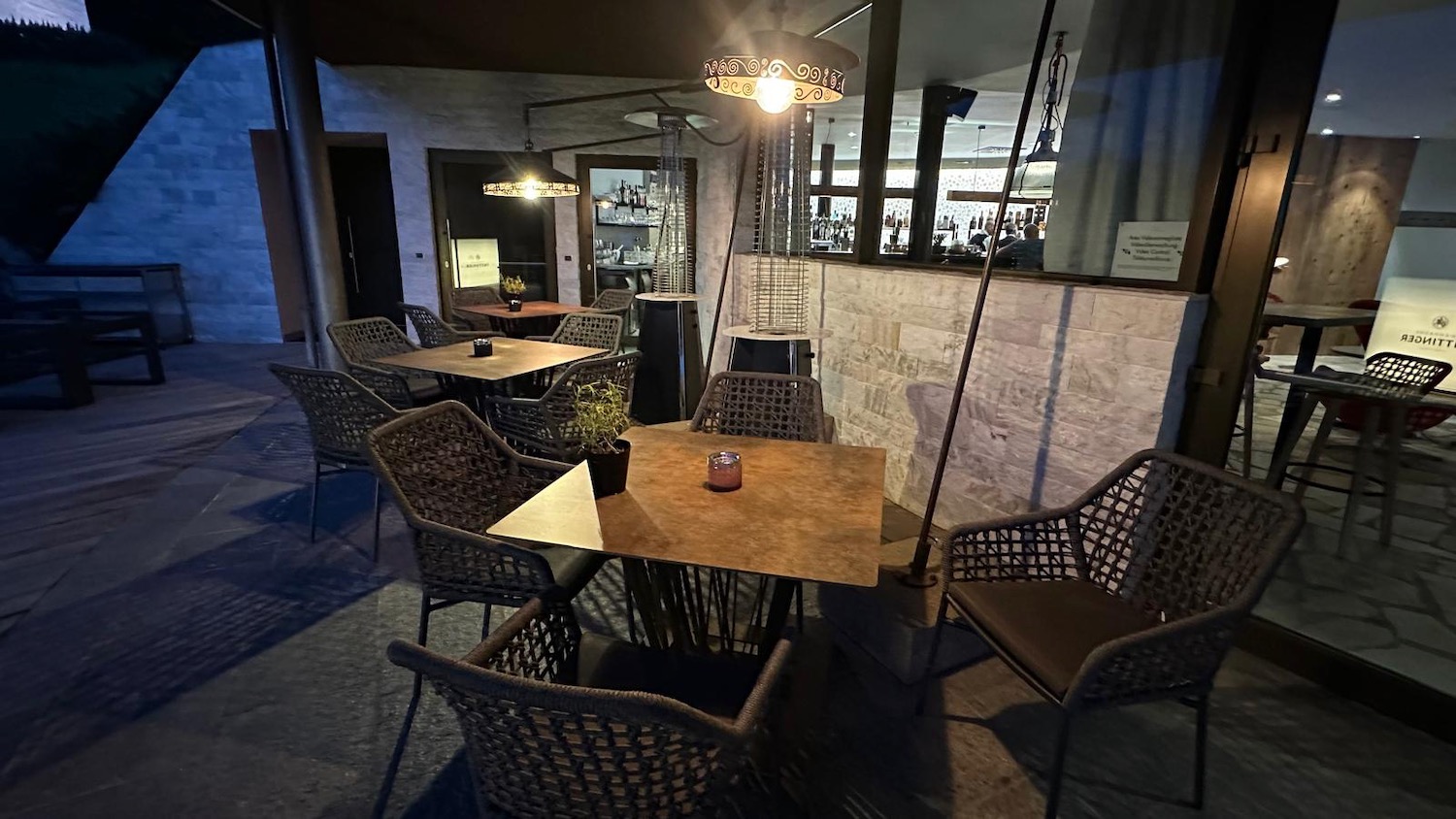 a table and chairs in a room