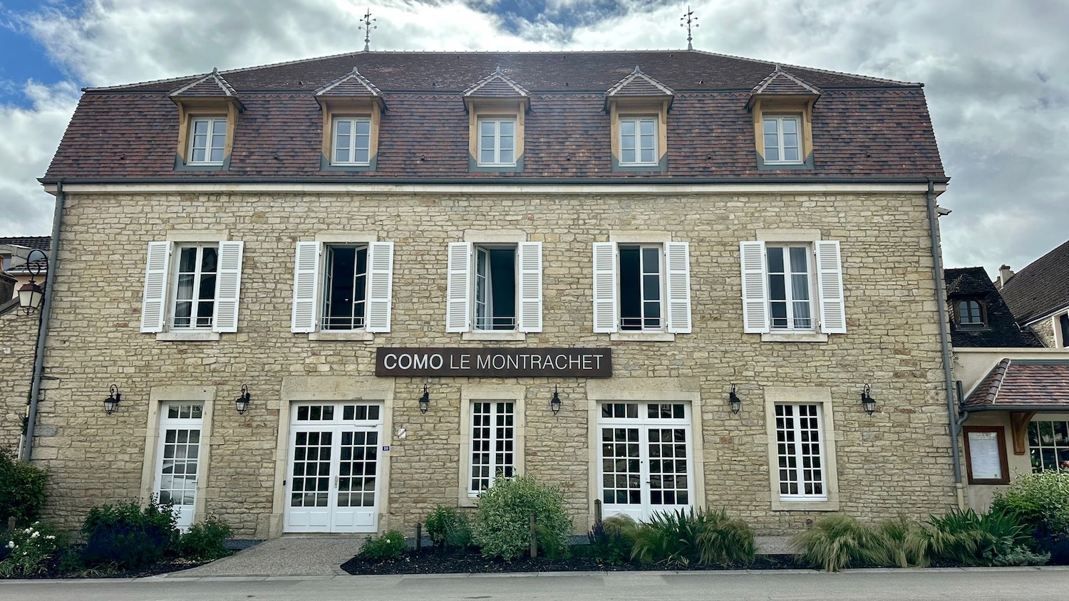 a building with a sign on the front