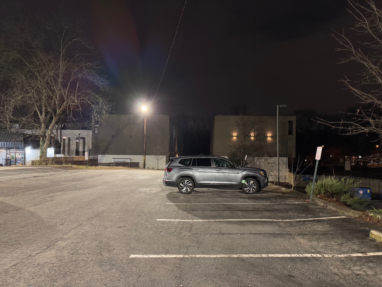 a car parked in a parking lot