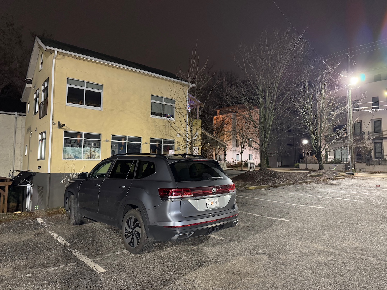 a car parked in a parking lot