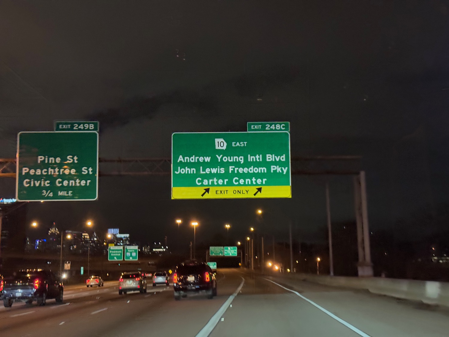 a road signs on a highway