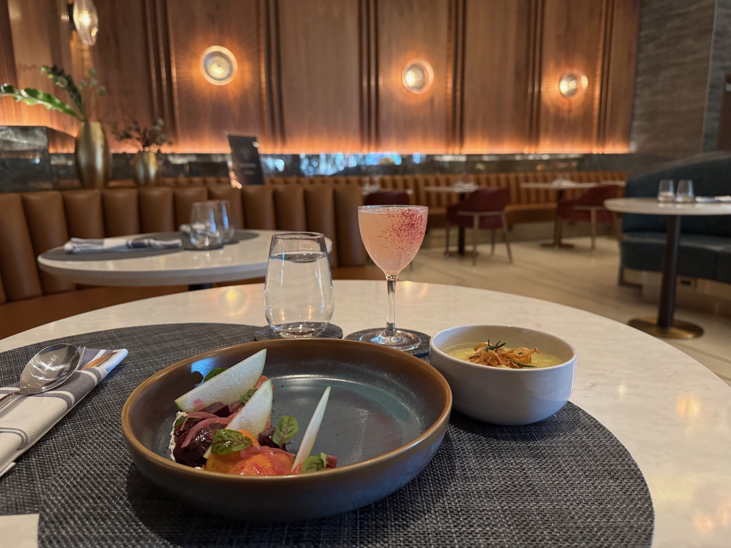 a plate of food on a table