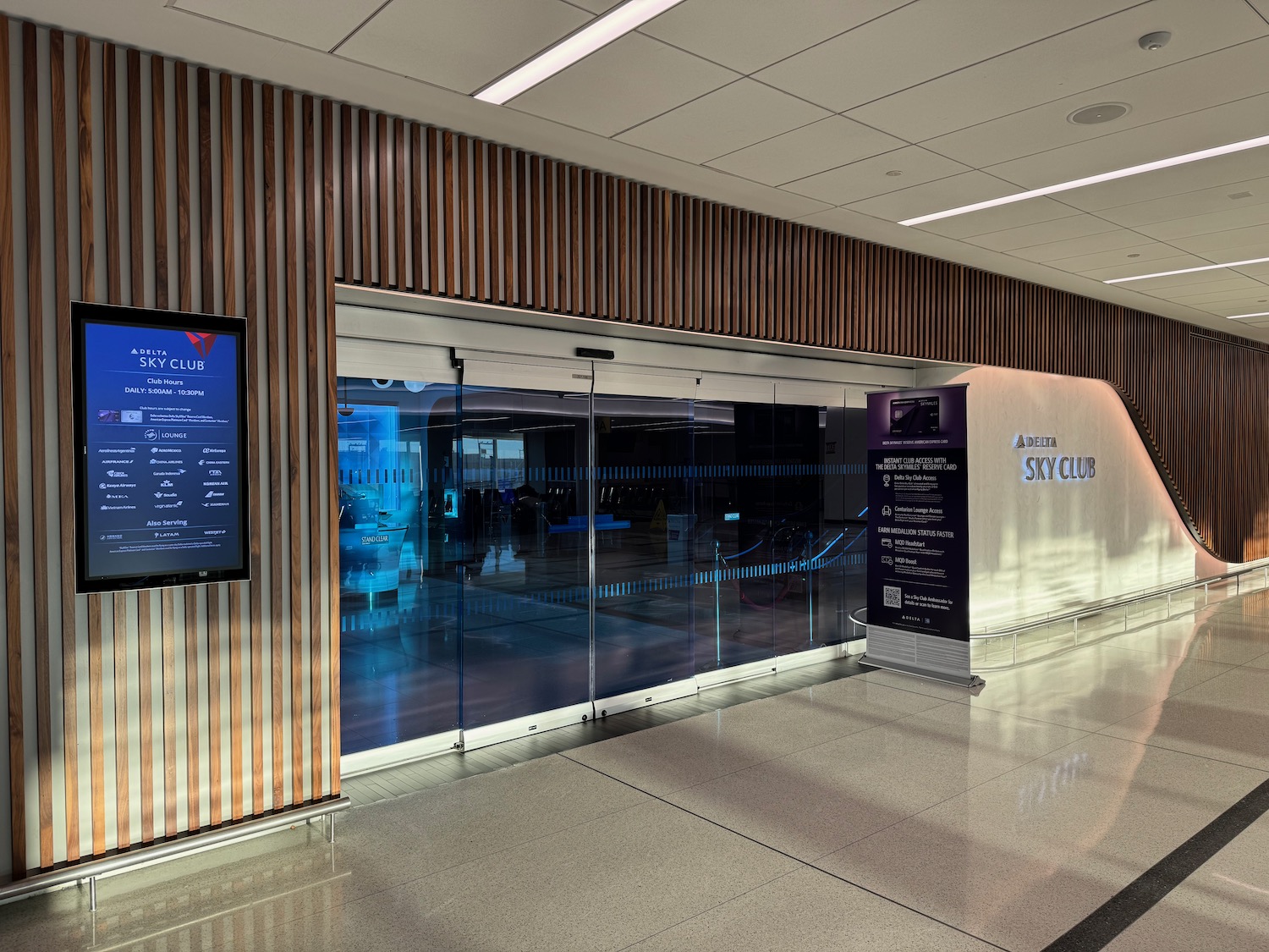 a glass door in a building