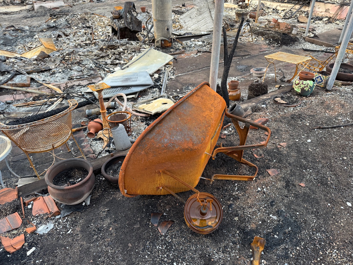 a wheelbarrow on the ground