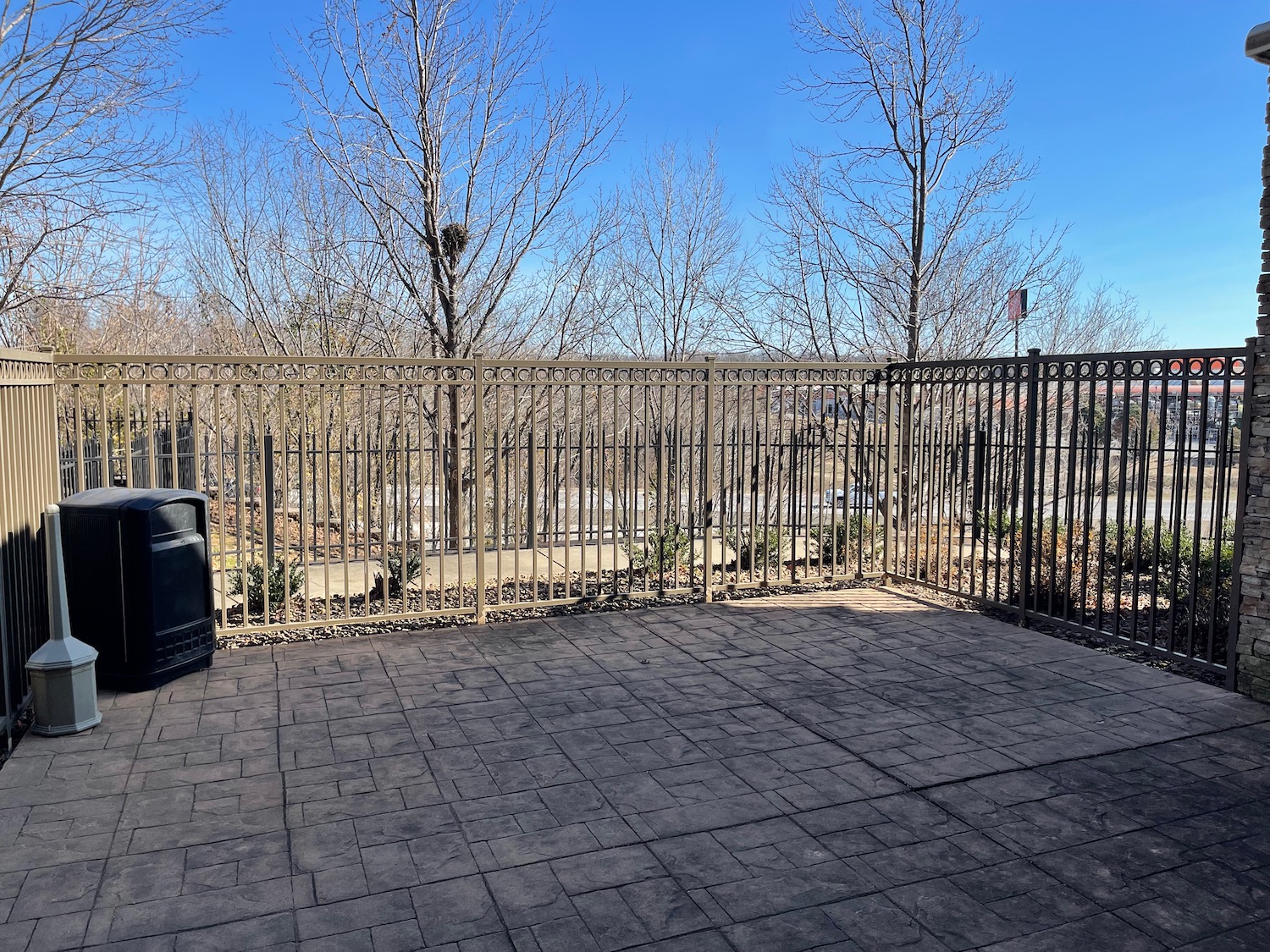 a fence on a patio