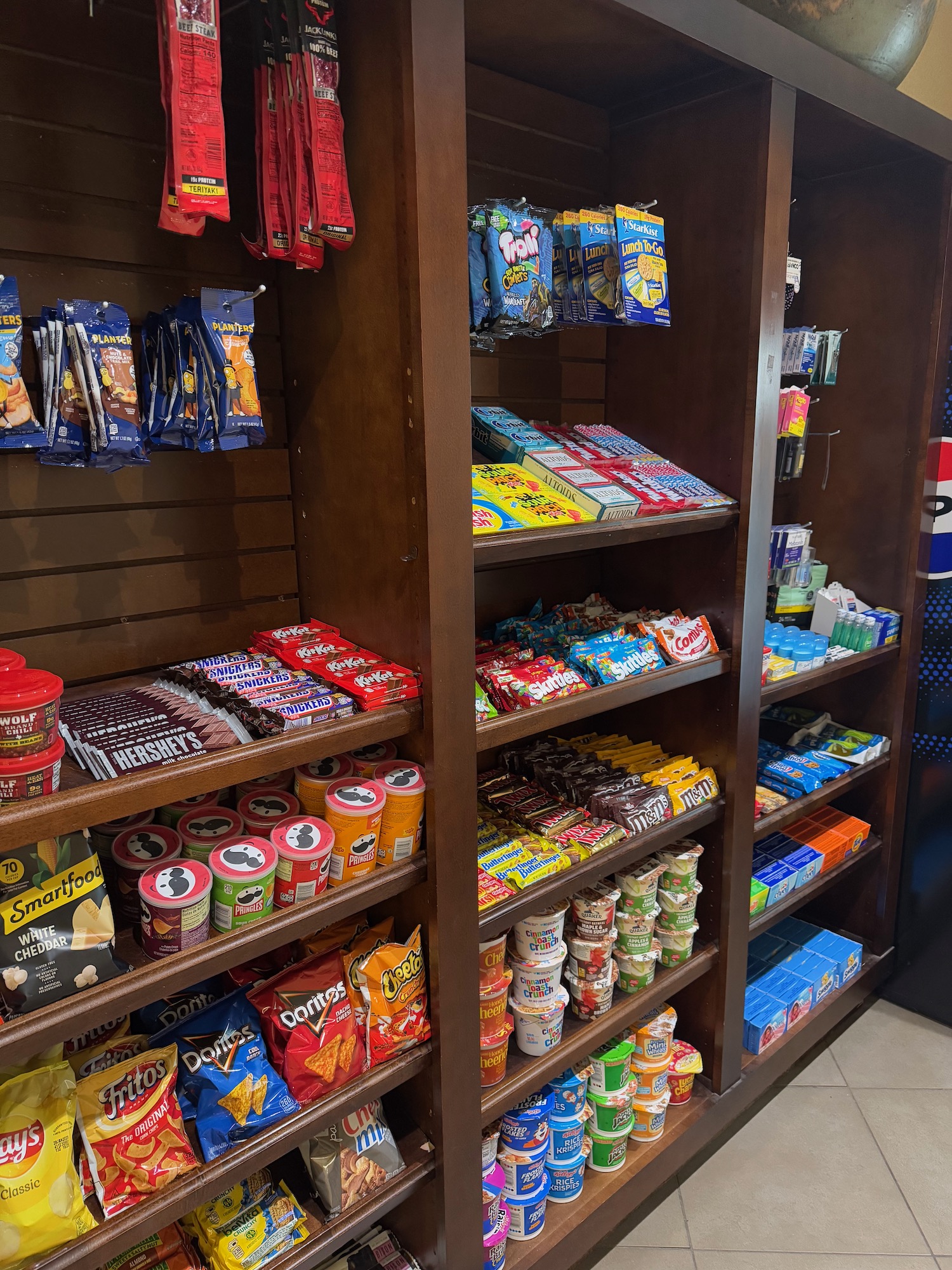 shelves of candy on shelves