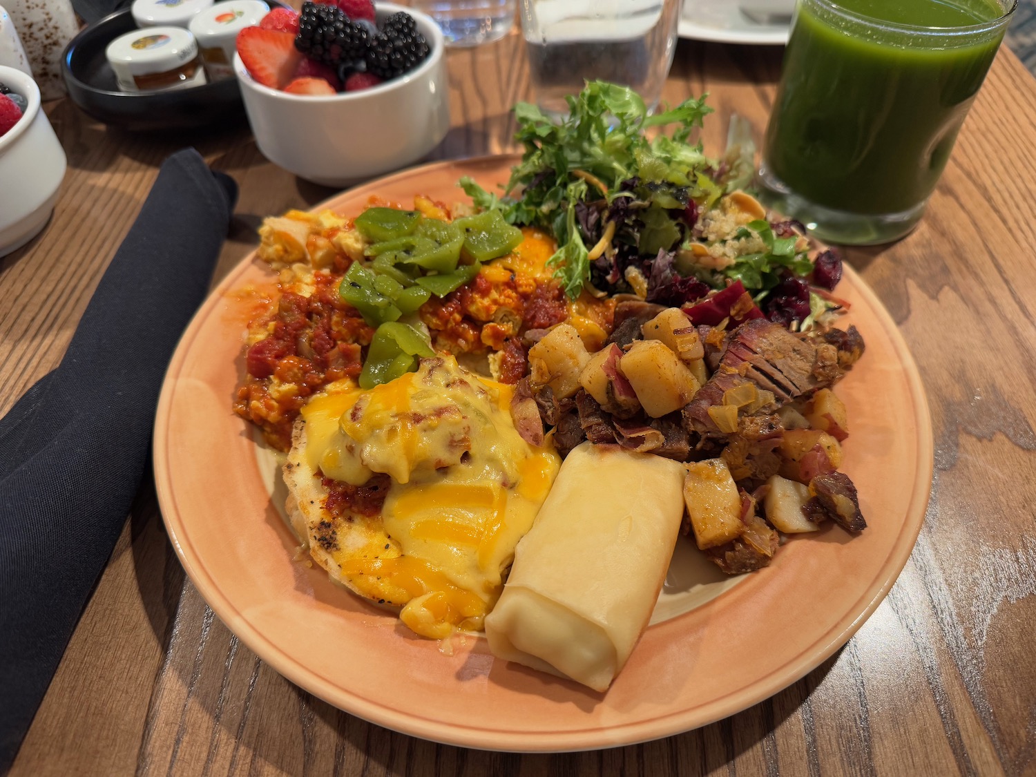 a plate of food on a table