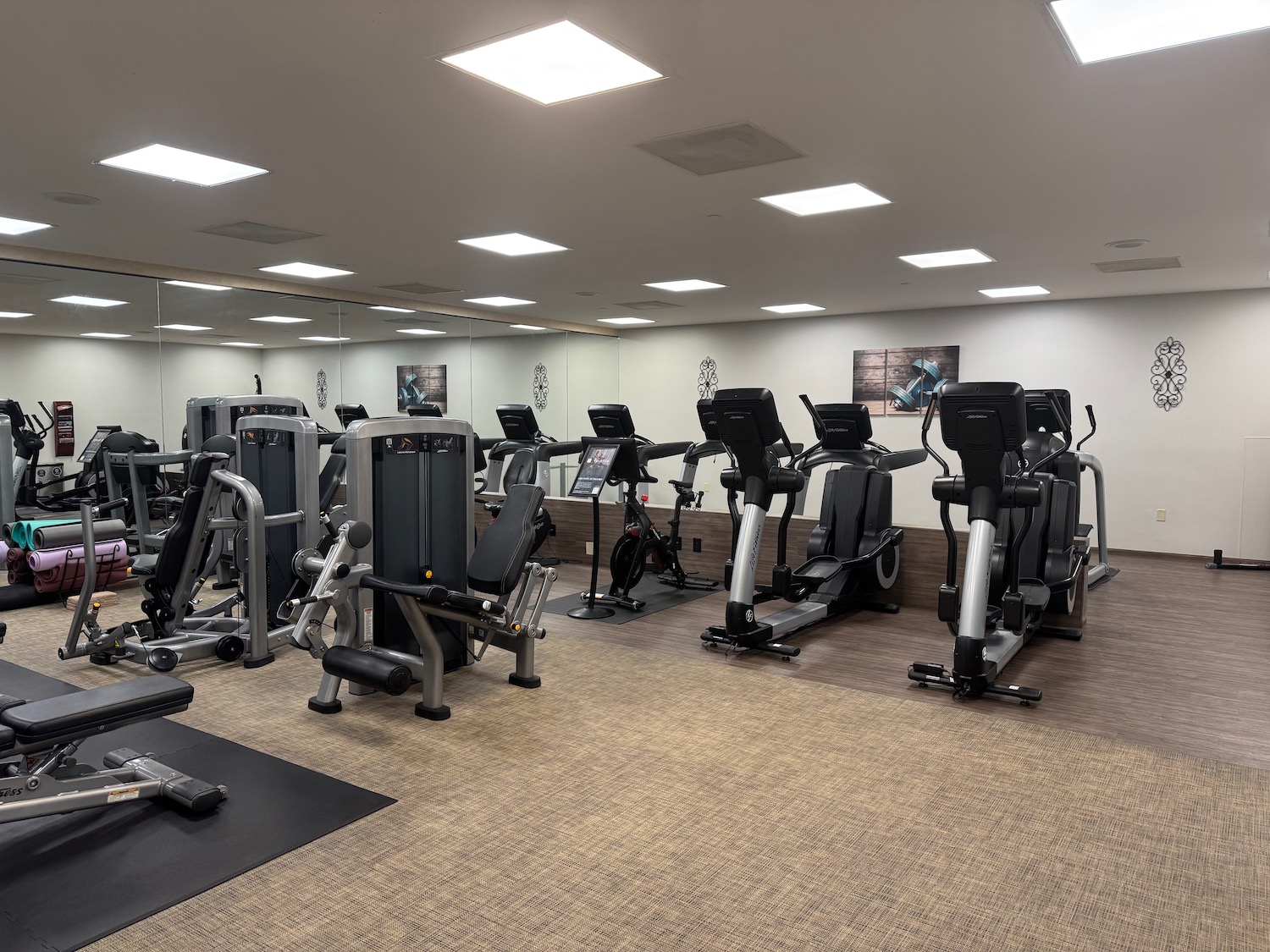 a room with exercise equipment