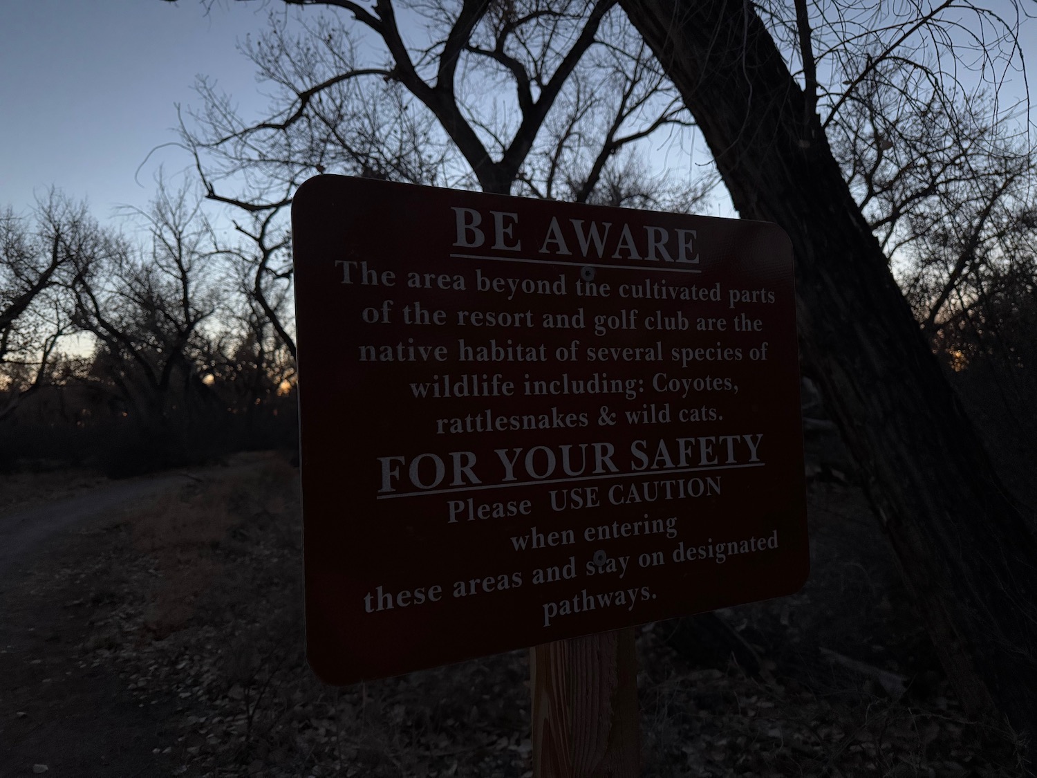 a sign on a post