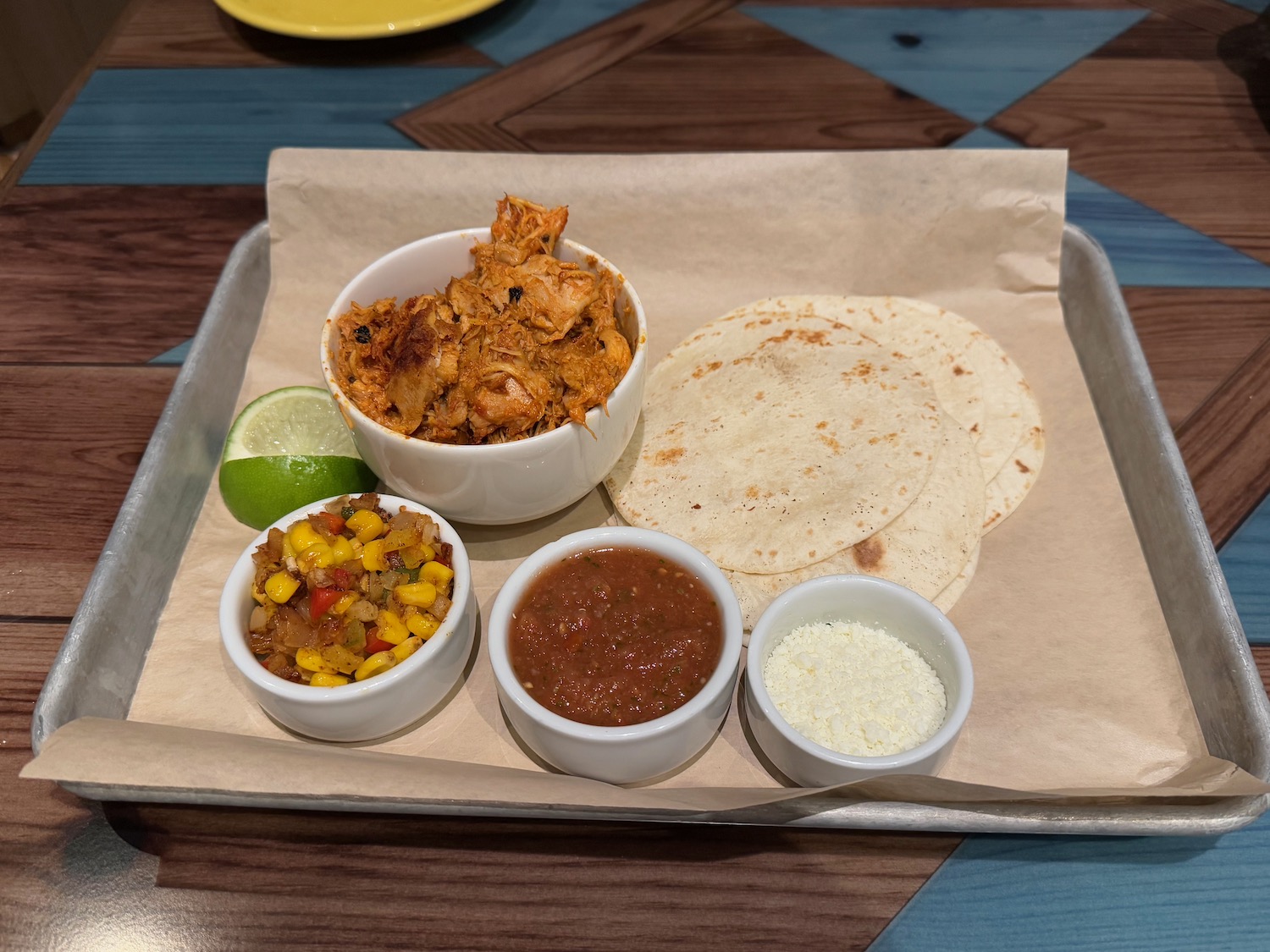 a tray of food on a table