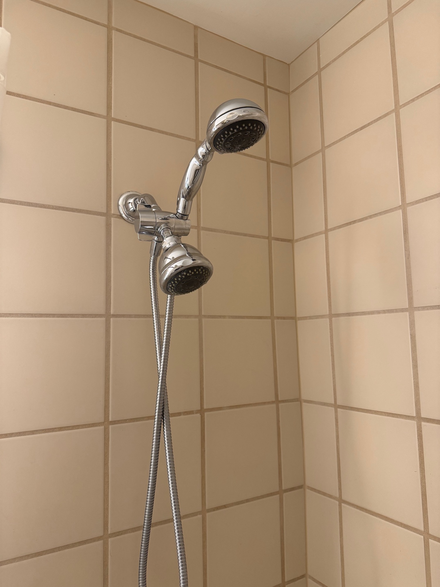 a shower head in a shower