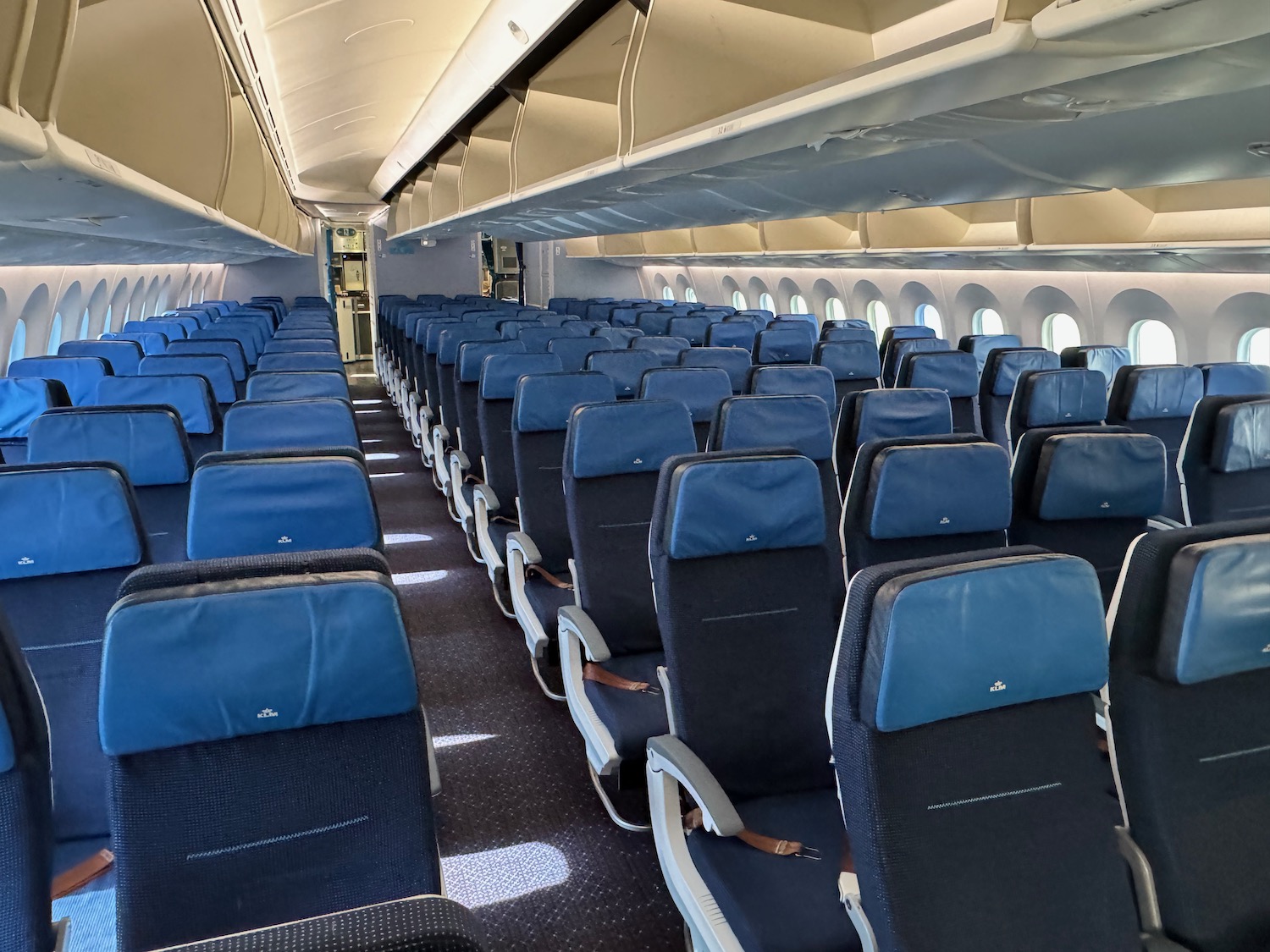 a row of seats in an airplane