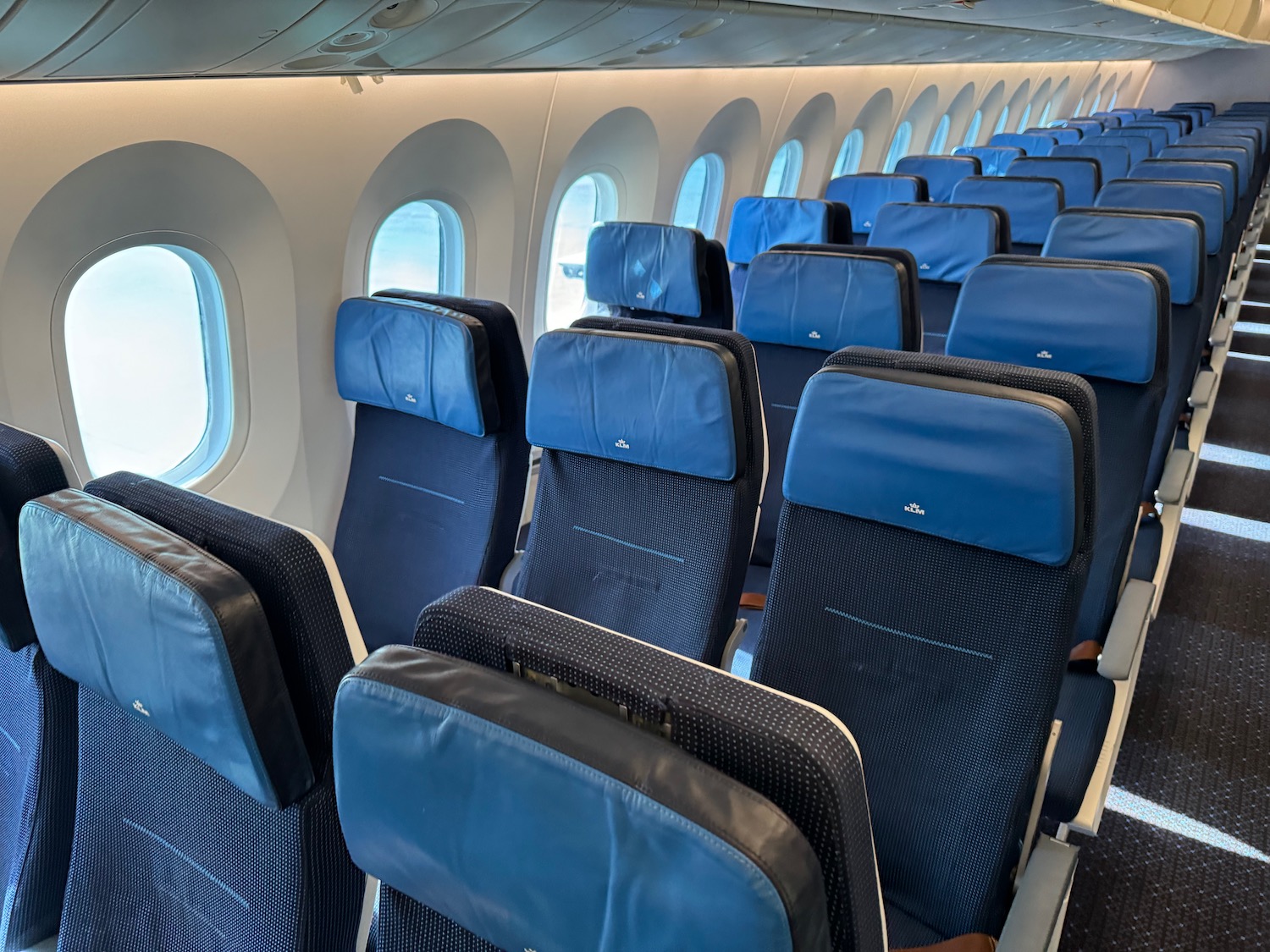 a row of seats on an airplane