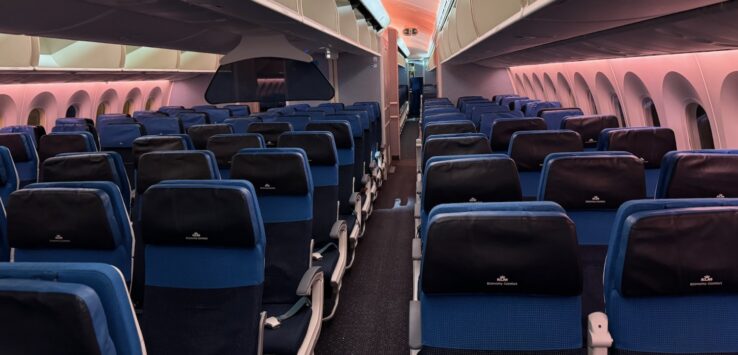 a row of seats in an airplane