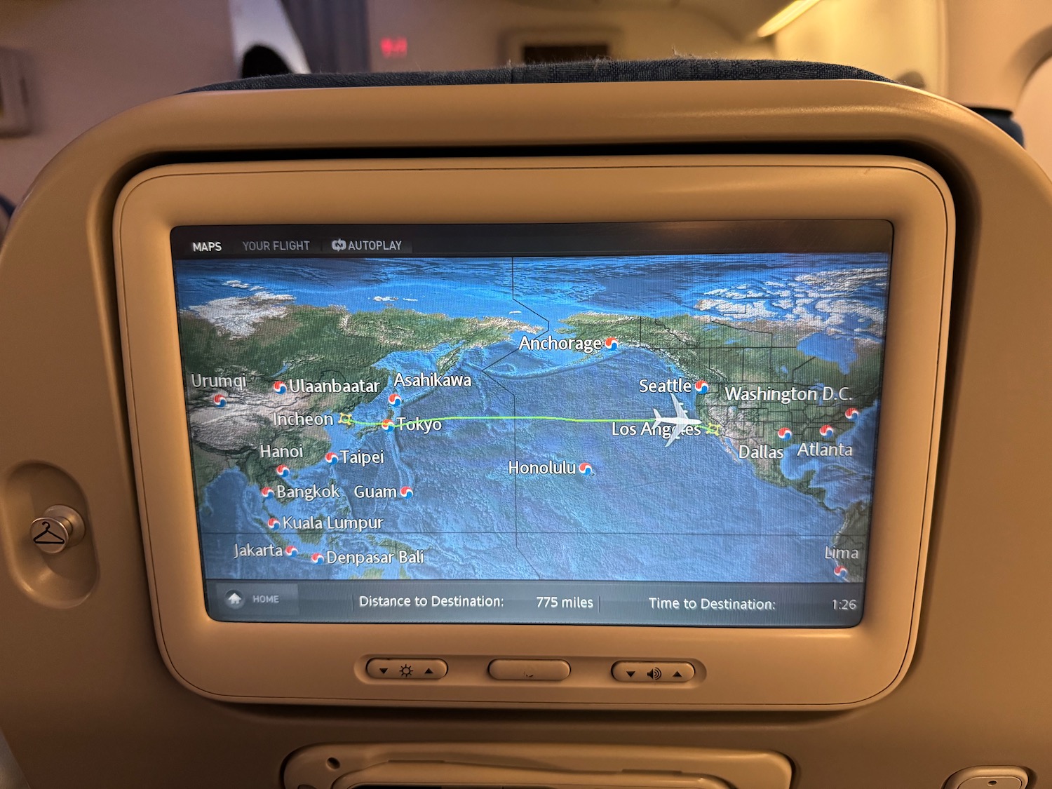 a screen on a plane