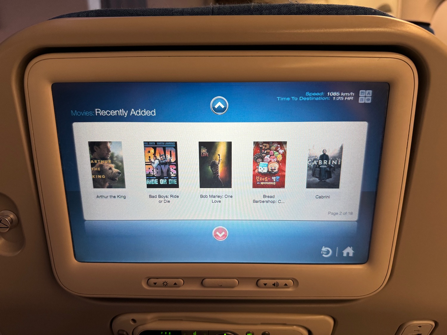 a screen on a plane