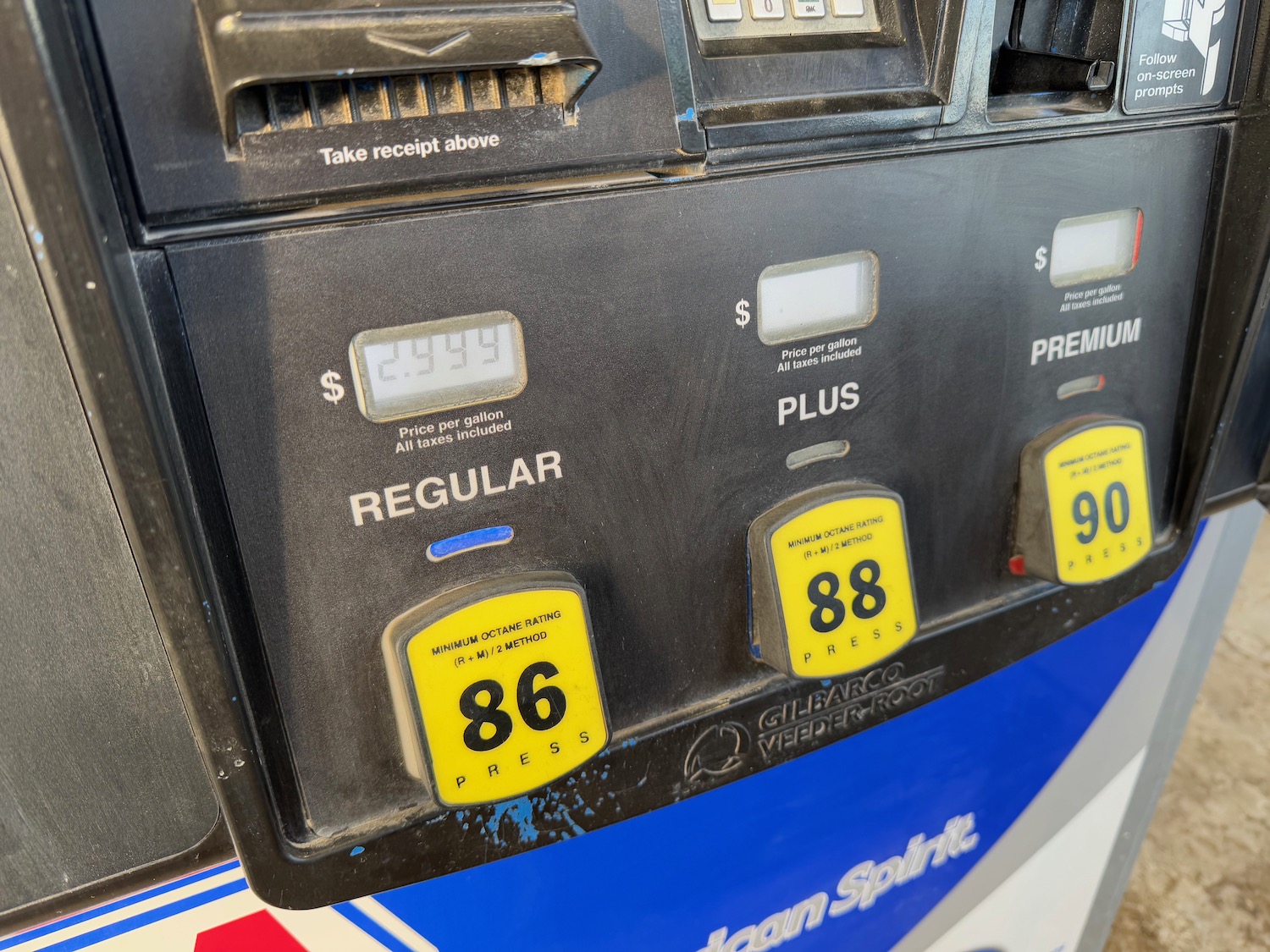 a close up of a gas pump