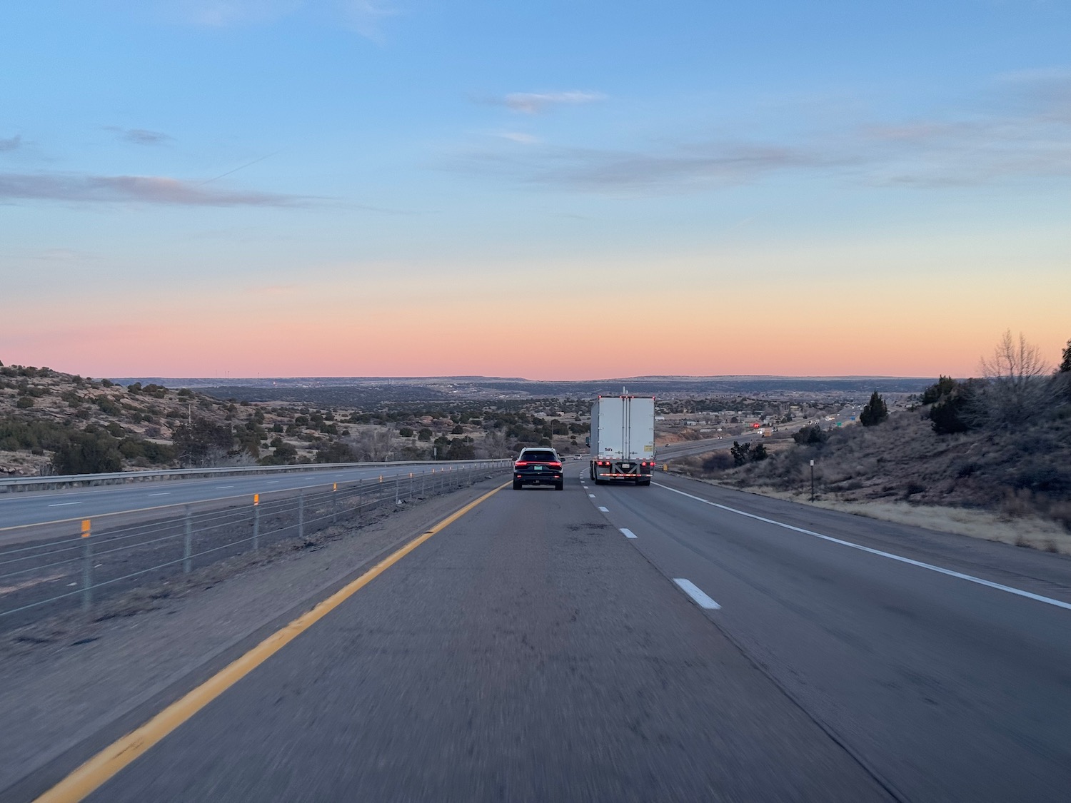 a truck driving on a highway