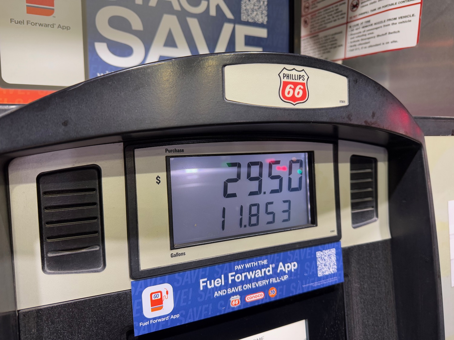 a gas pump with a screen