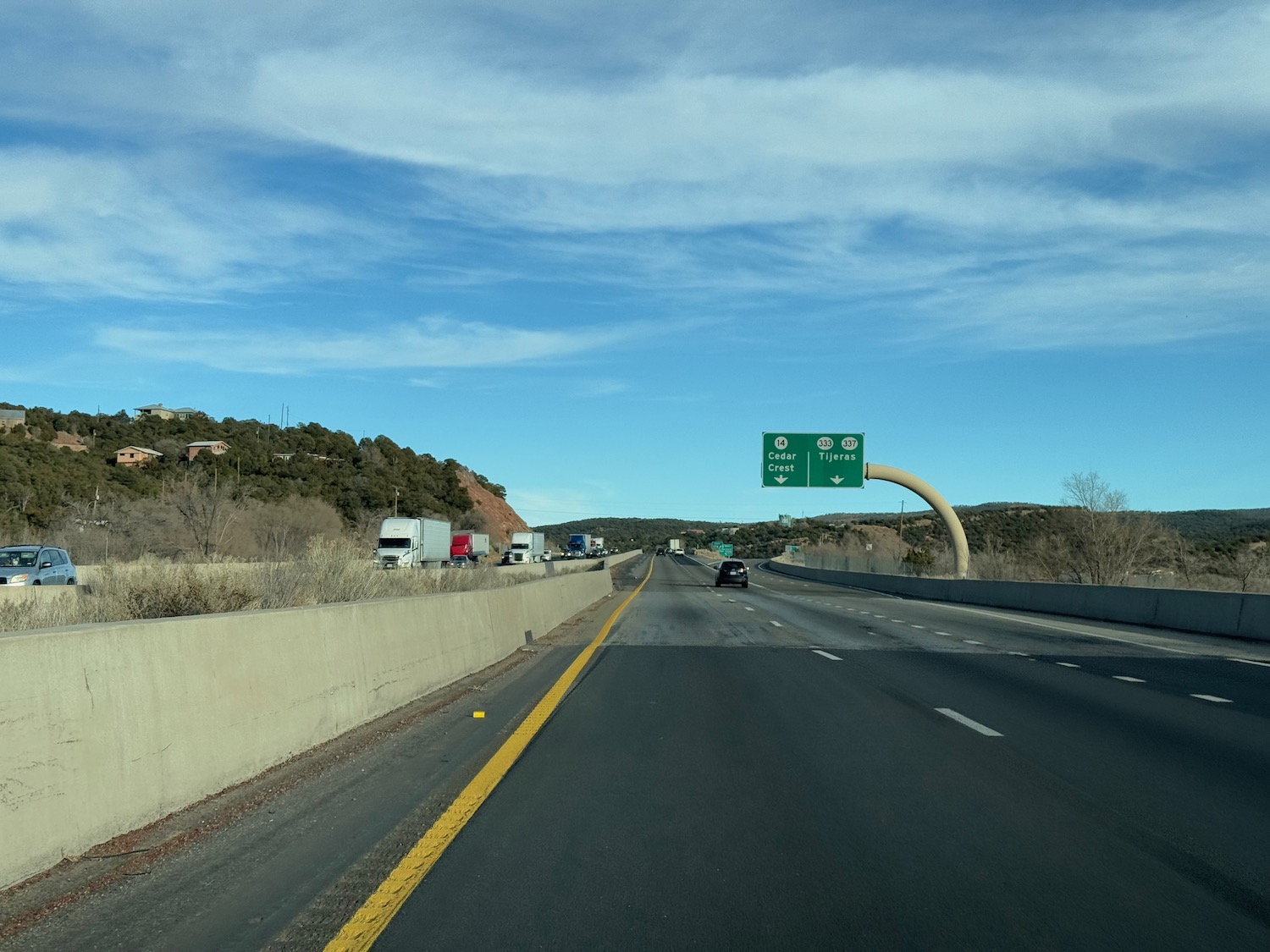 a highway with a sign on it