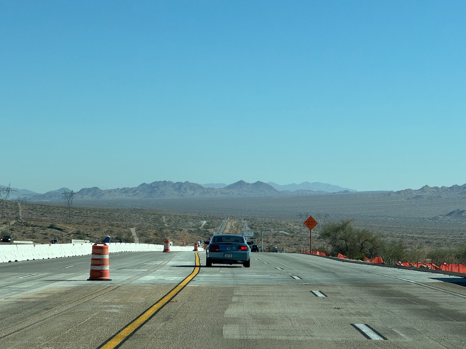 a car driving on a road