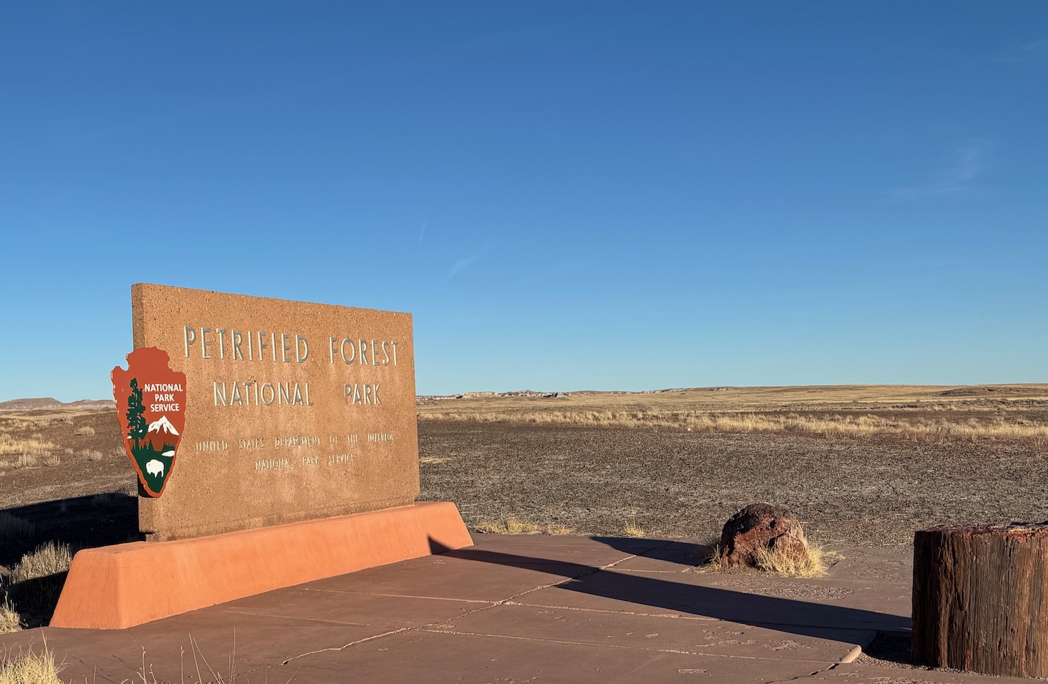 a sign in the desert