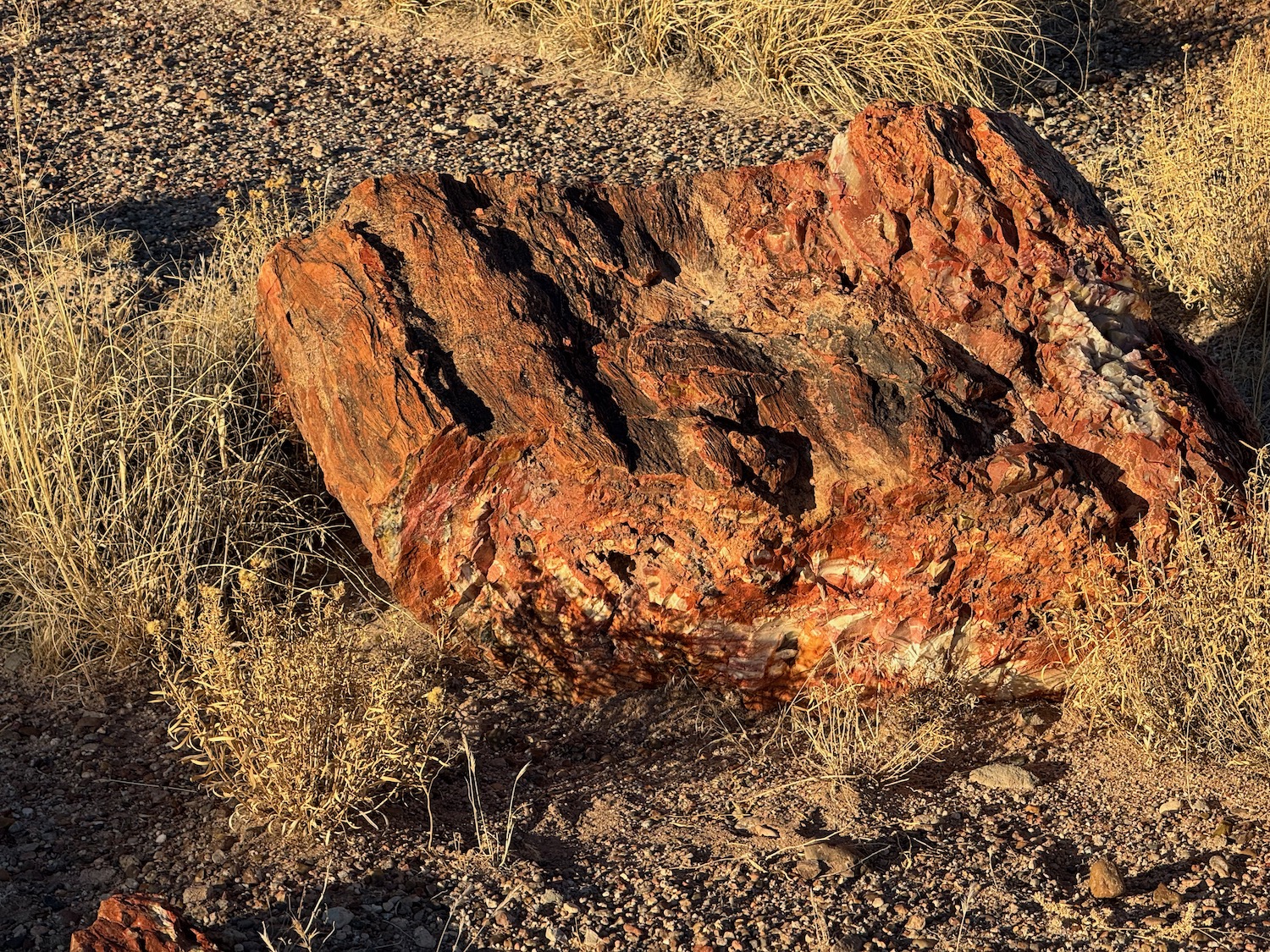 a large rock in the desert