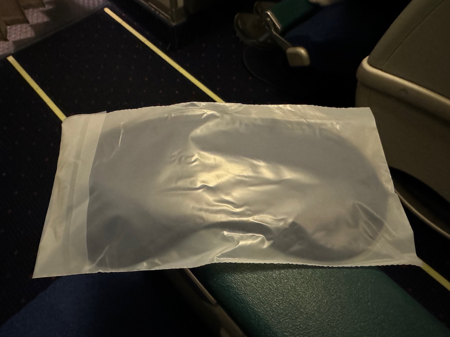 a plastic bag on a seat